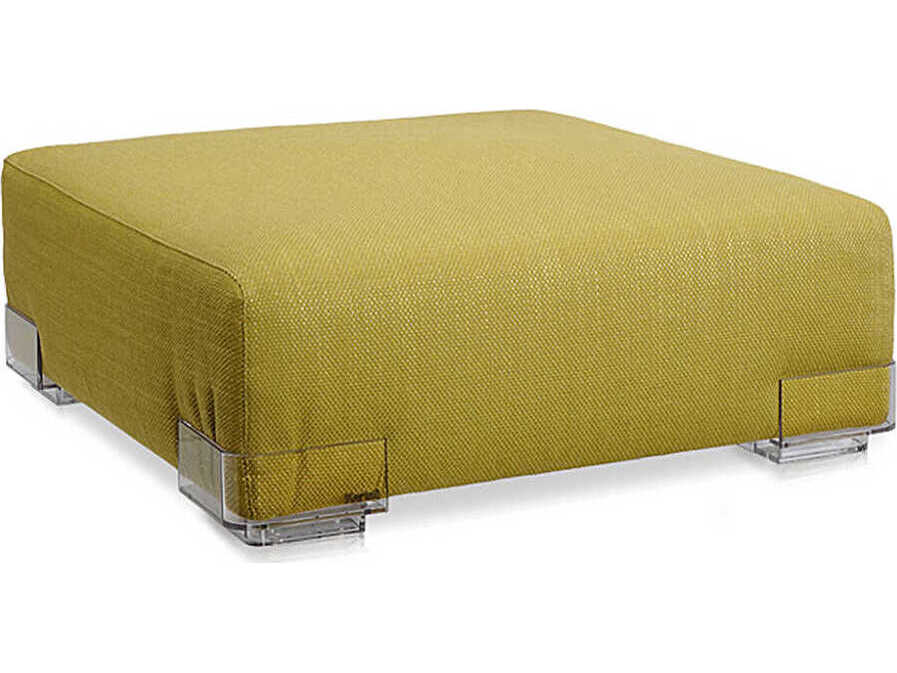 Kartell Plastics Duo Green Upholstered Ottoman