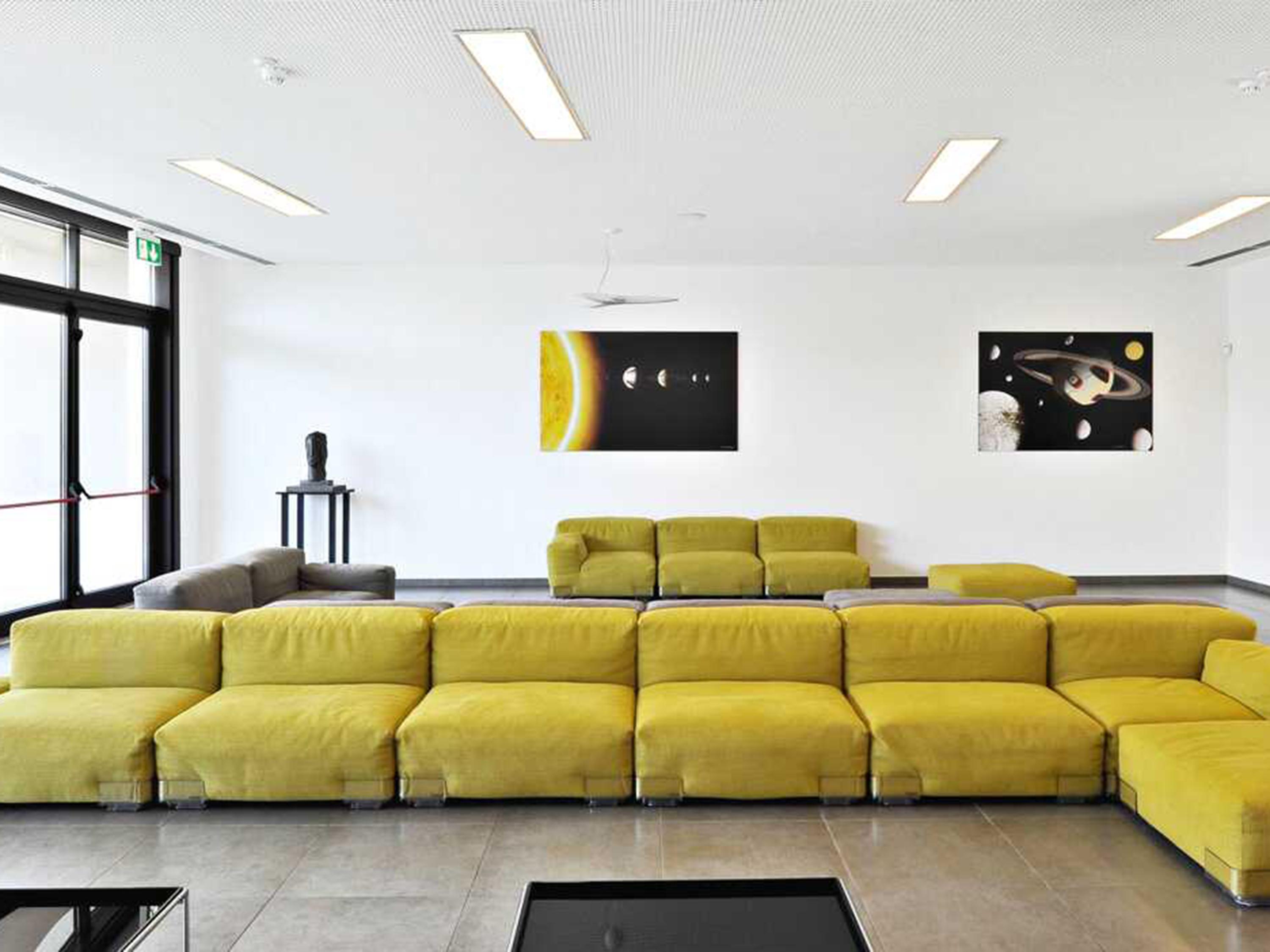 Kartell Plastics Duo Green Upholstered Ottoman