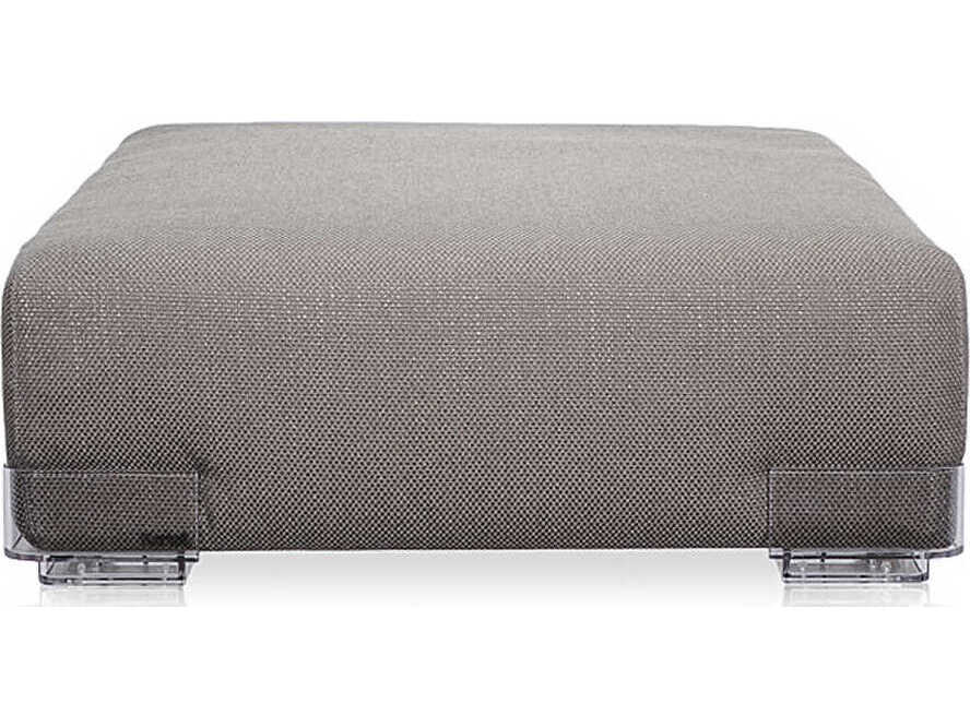 Kartell Plastics Duo Gray Upholstered Ottoman