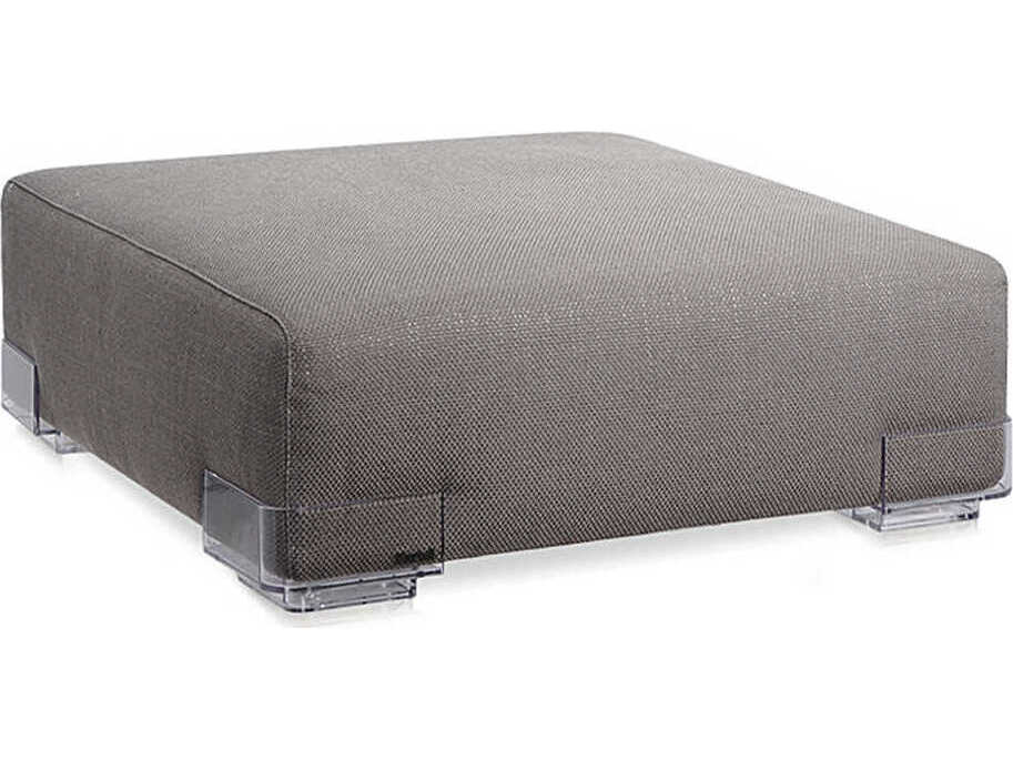 Kartell Plastics Duo Gray Upholstered Ottoman