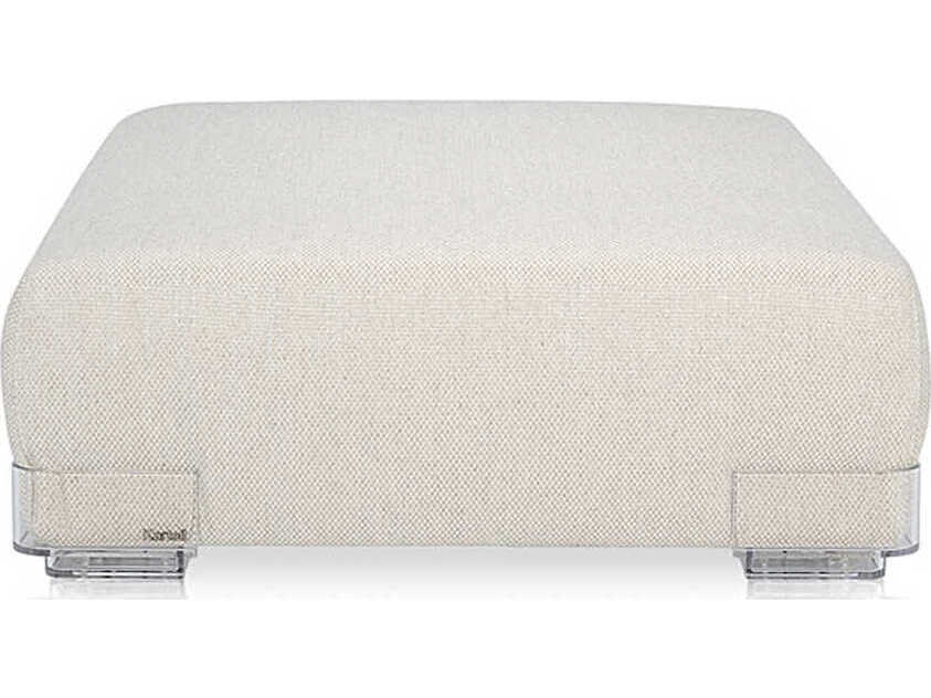 Kartell Plastics Duo Ecru Beige Upholstered Ottoman