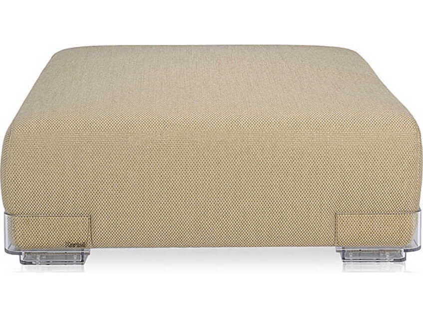 Kartell Plastics Duo Dove Gray Upholstered Ottoman