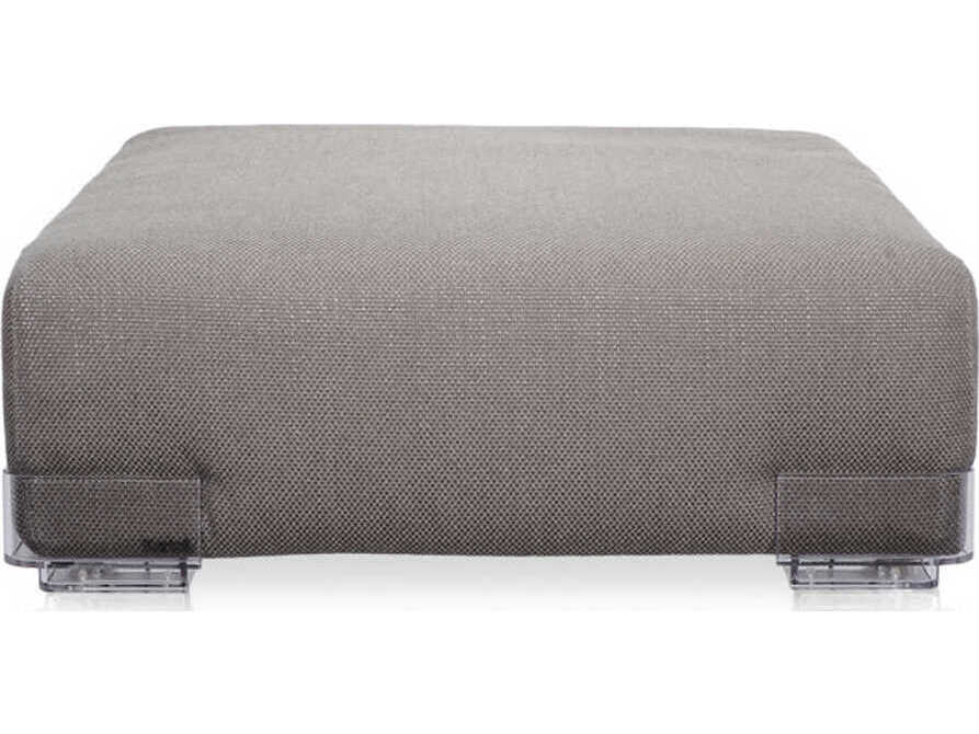 Kartell Plastics Duo Gray Upholstered Ottoman