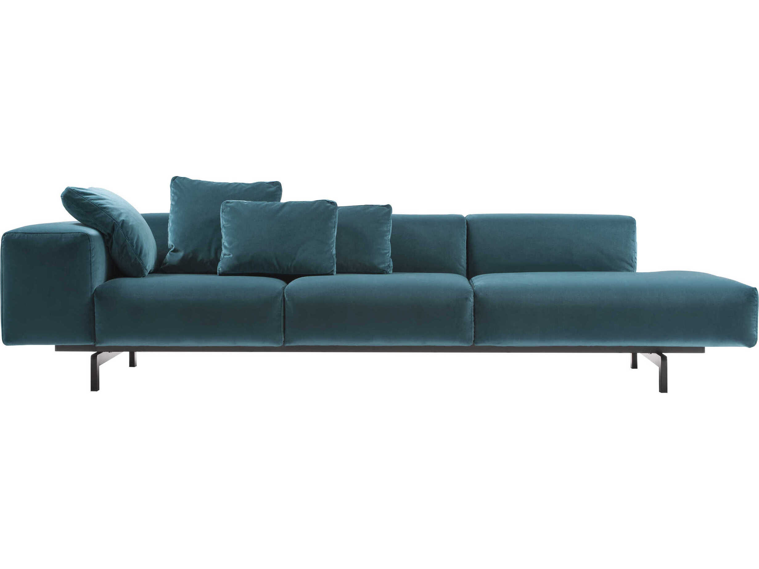 Kartell Largo Teal Velvet Blue Sofa