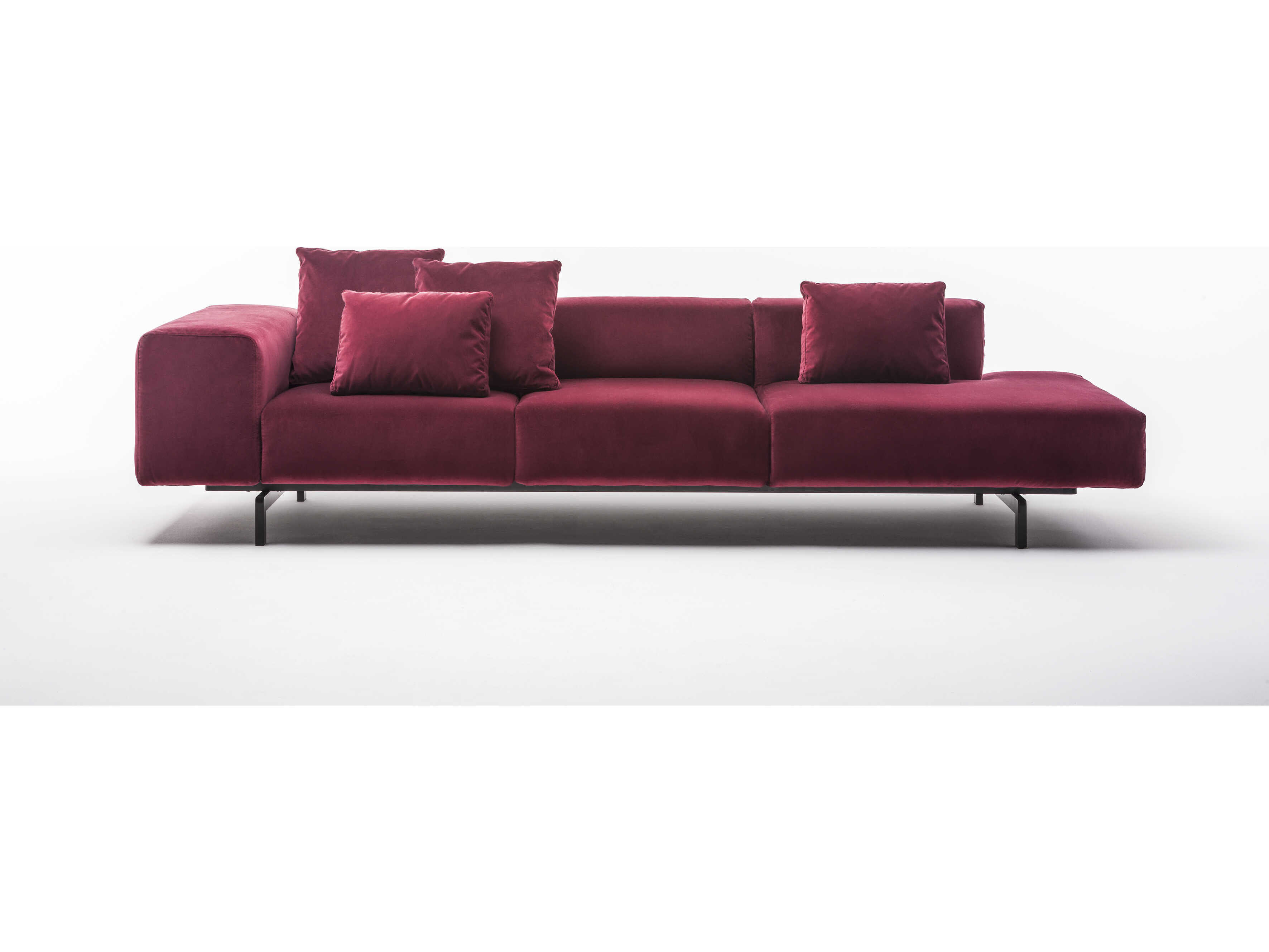 Kartell Largo Cardinal Red Velvet Sofa