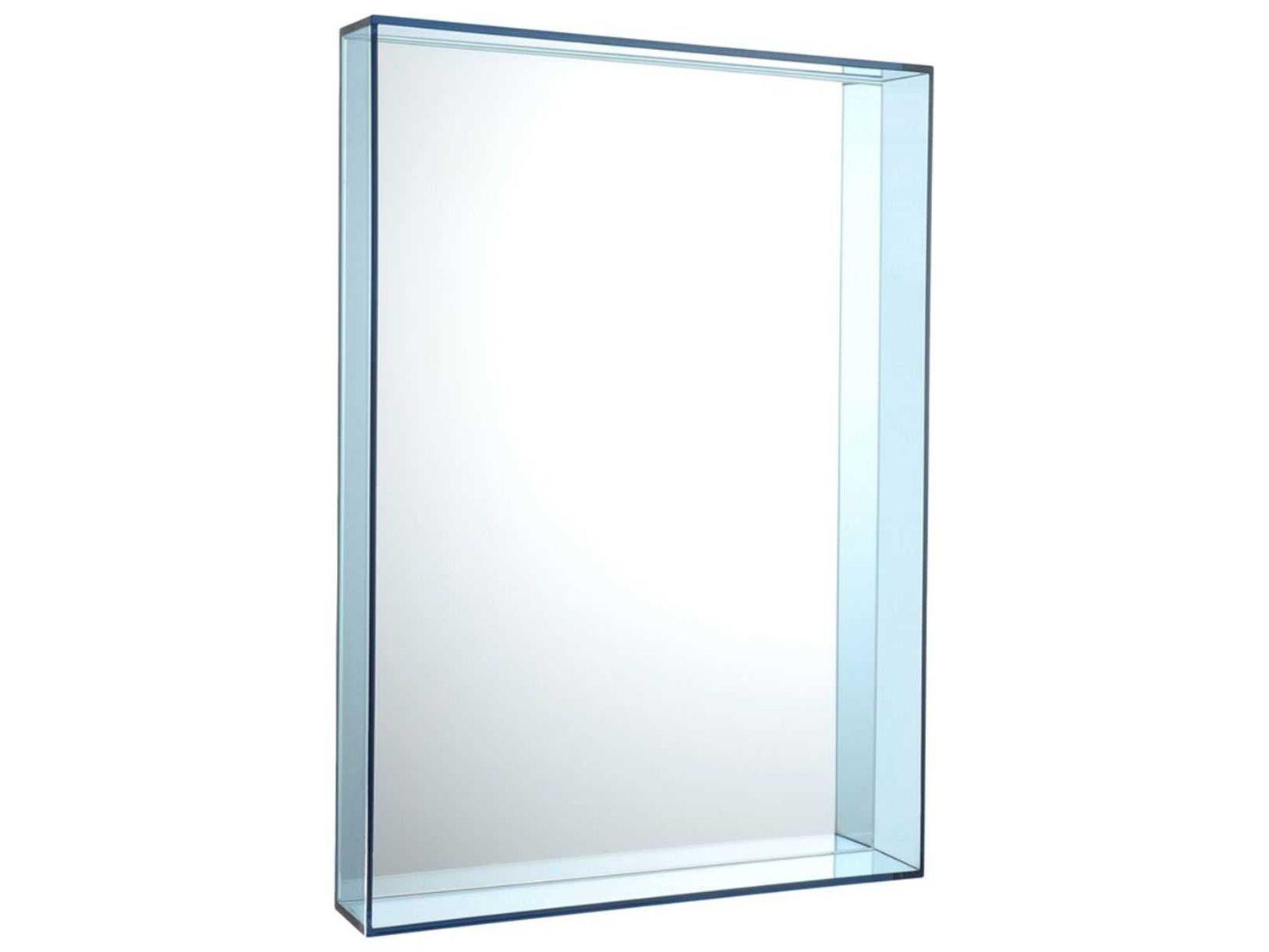 Kartell Only Me Transparent Light Blue Rectangular Wall Mirror
