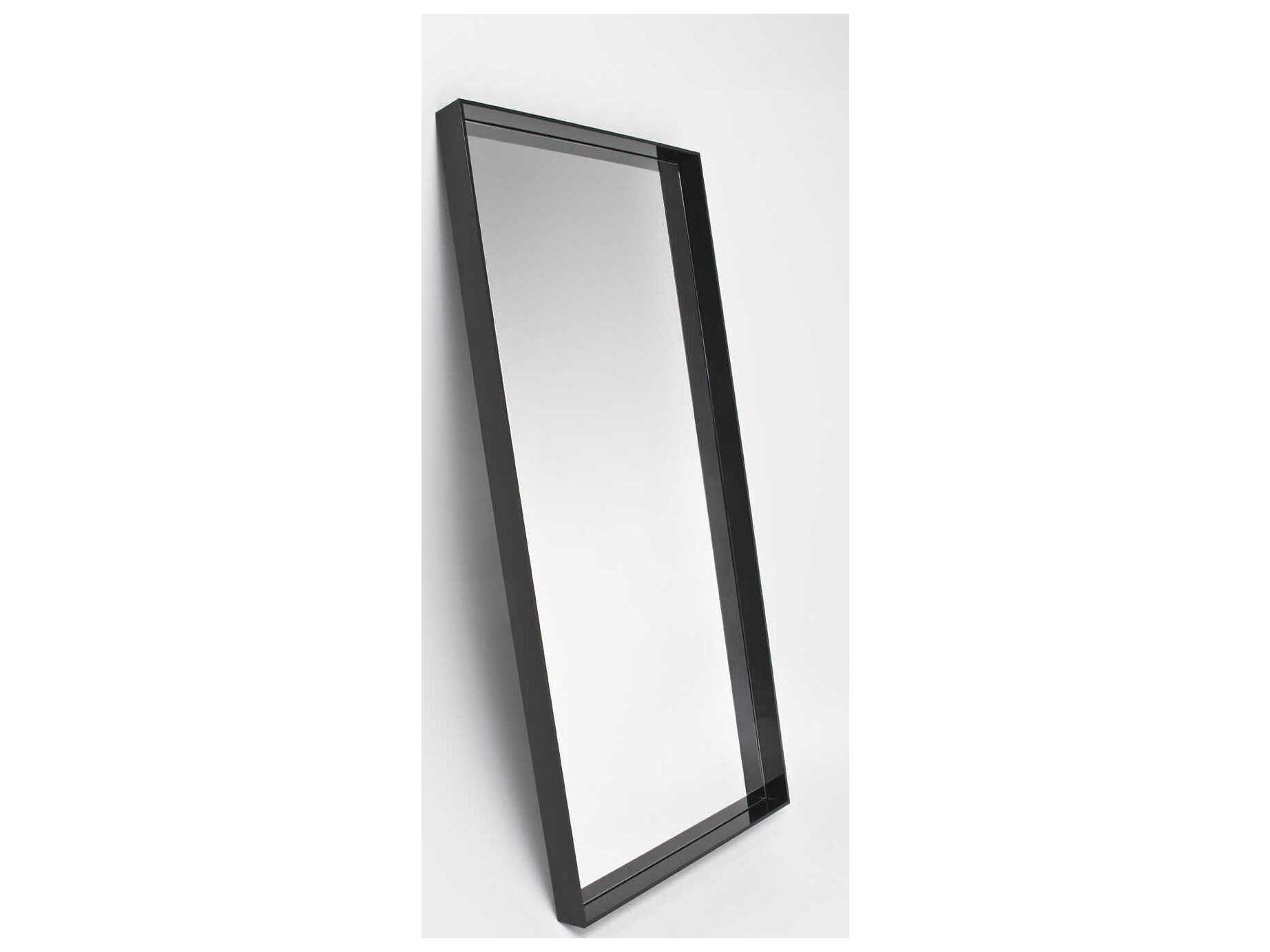 Kartell Only Me Glossy Black Rectangular Floor Mirror