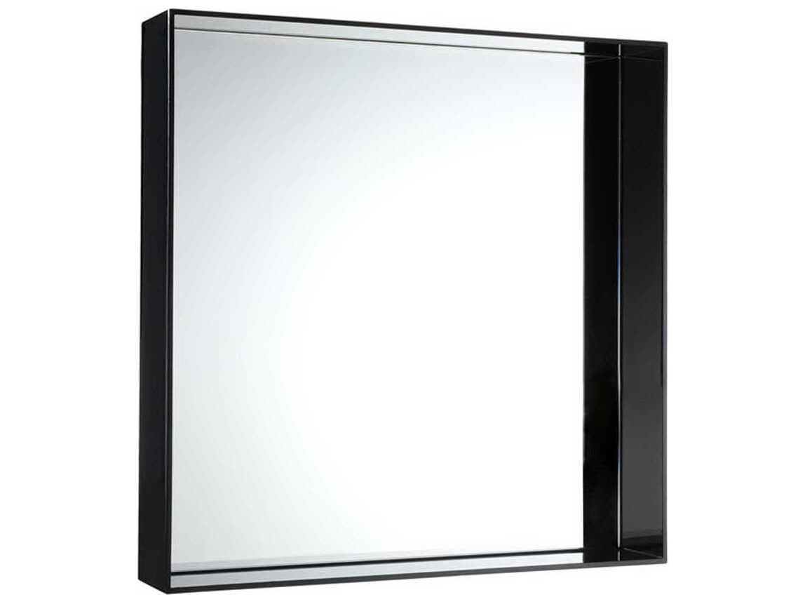 Kartell Only Me Glossy Black Square Wall Mirror