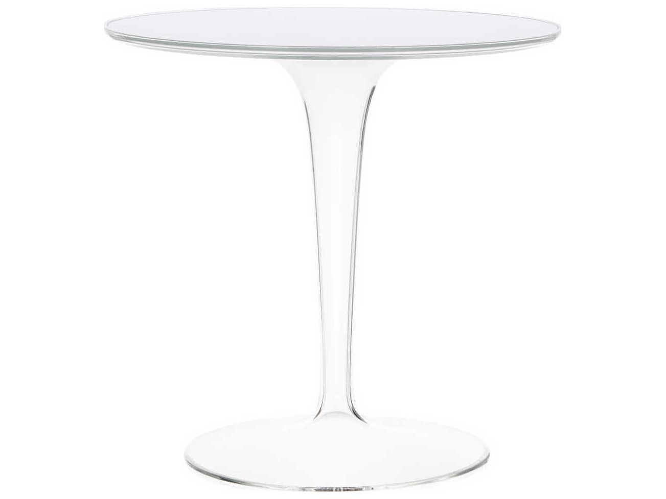 Kartell Tip Top Round Plastic White End Table
