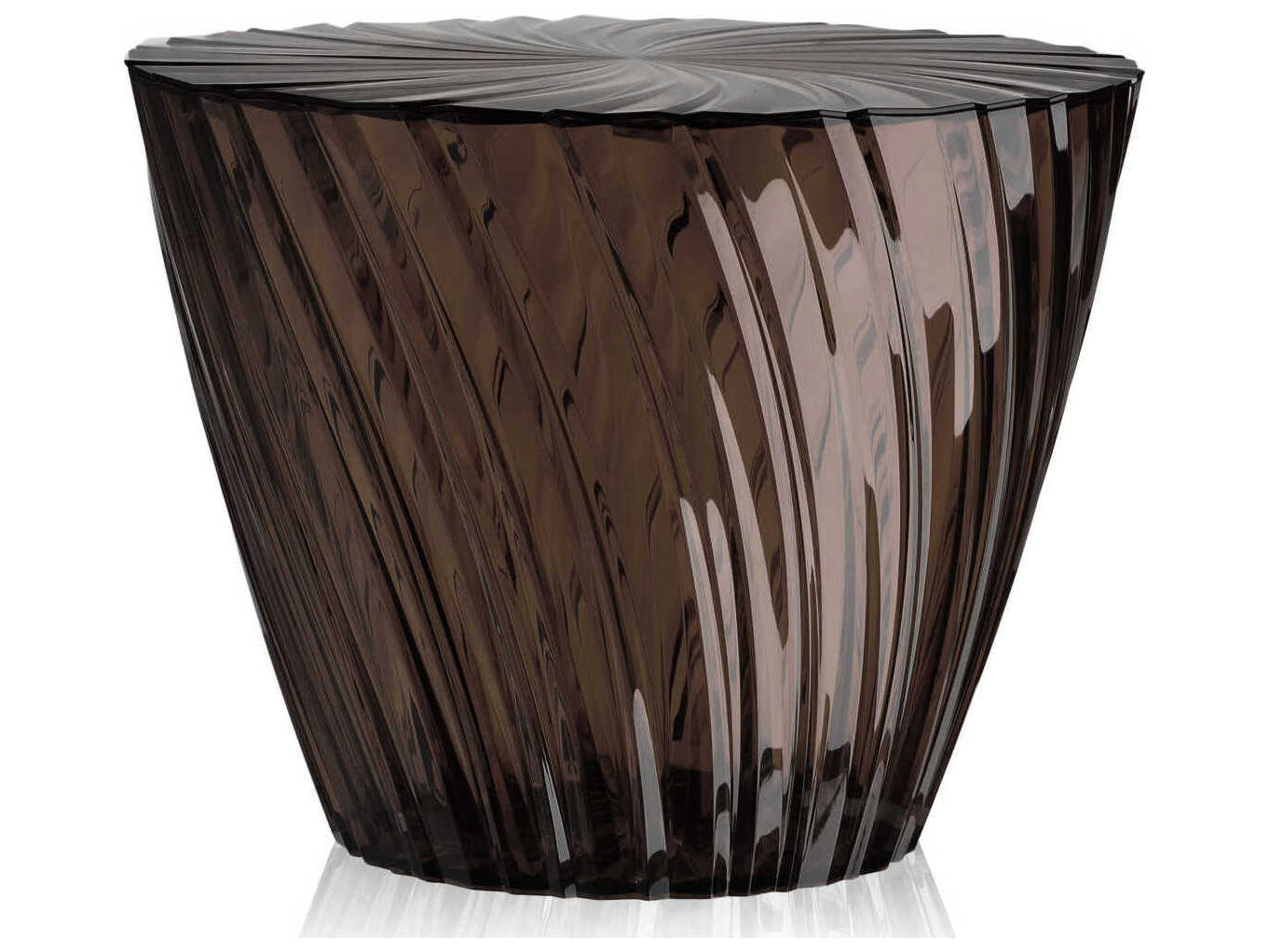 Kartell Sparkle Round Plastic Smoke End Table