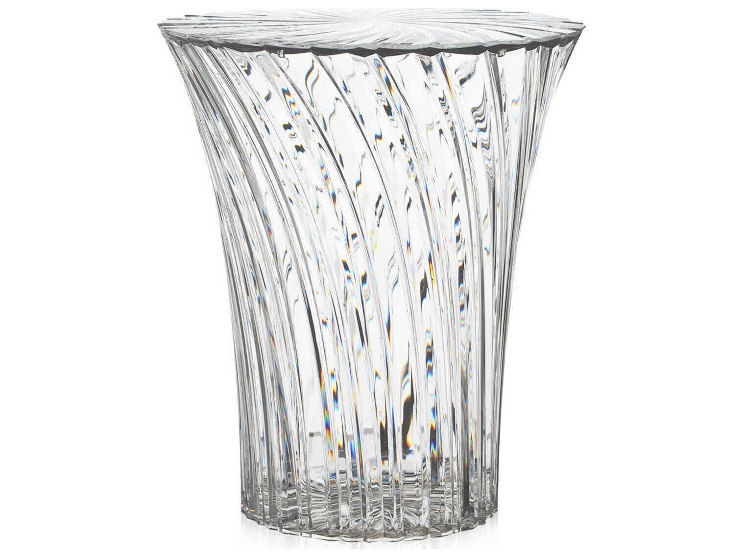 Kartell Sparkle Round Plastic Crystal End Table