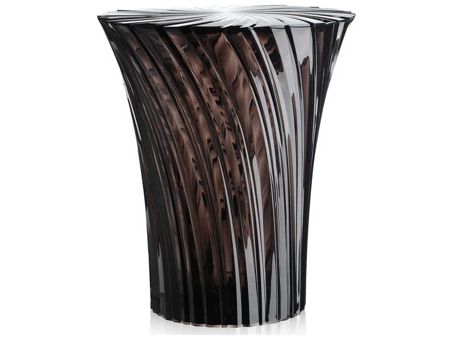Kartell Sparkle Round Plastic Smoke End Table