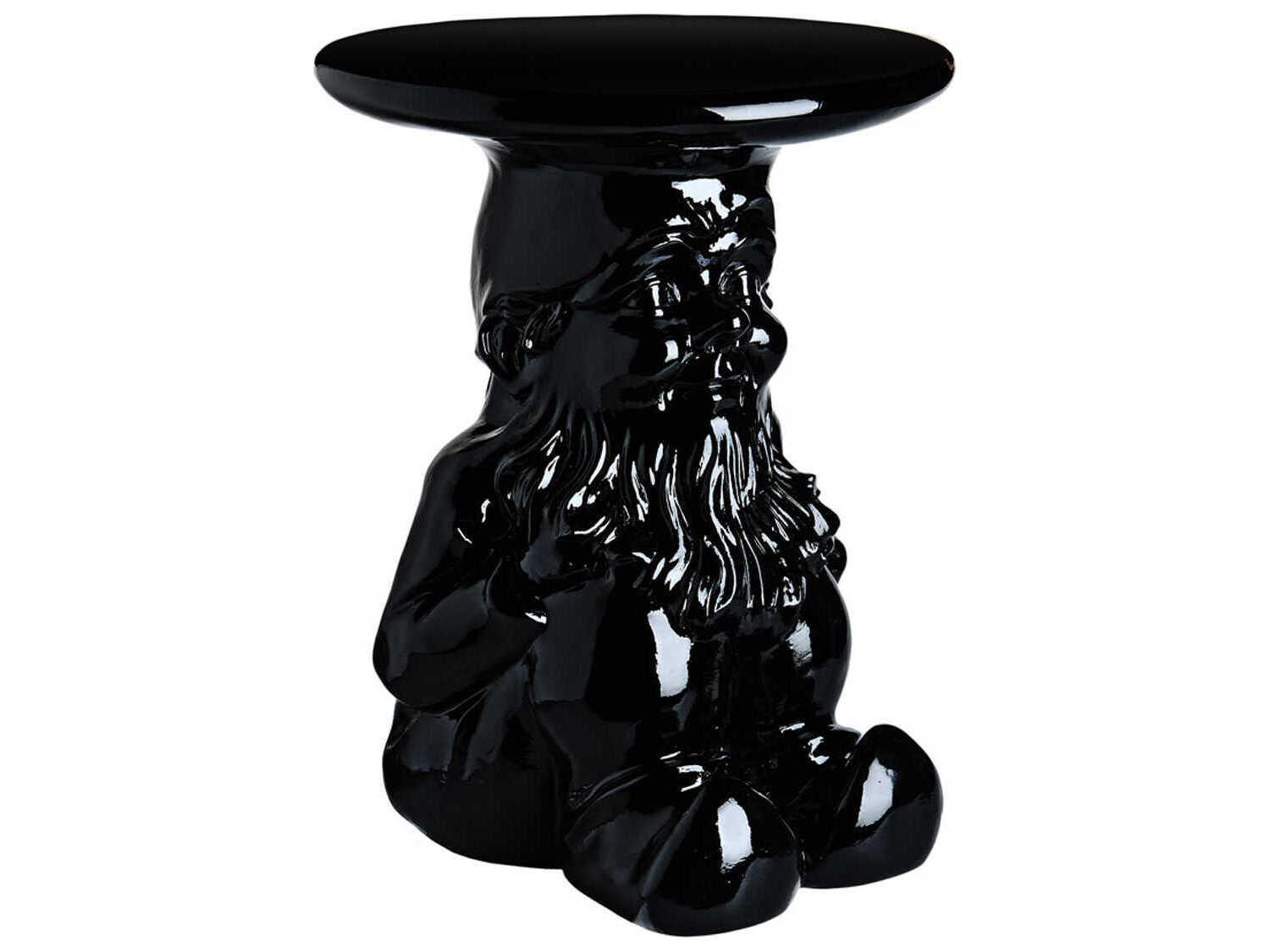 Kartell Napoleon Gnome Round Plastic Black End Table