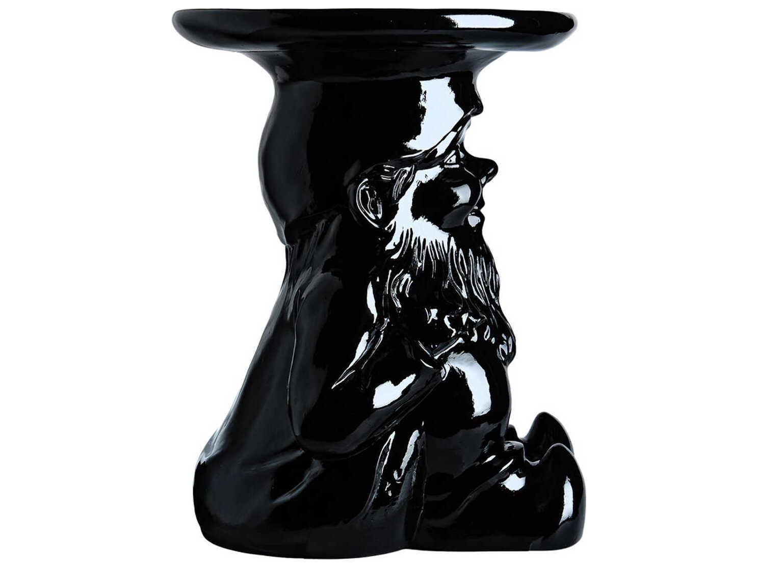 Kartell Napoleon Gnome Round Plastic Black End Table