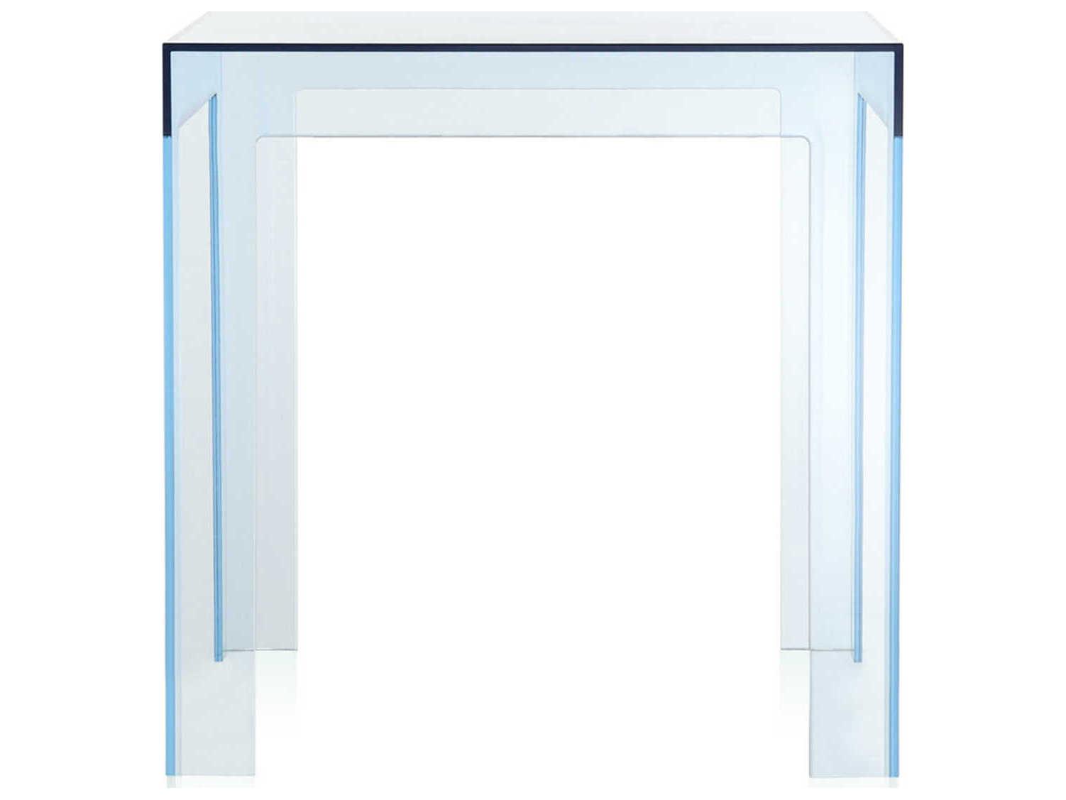 Kartell Jolly Square Plastic Light Blue End Table