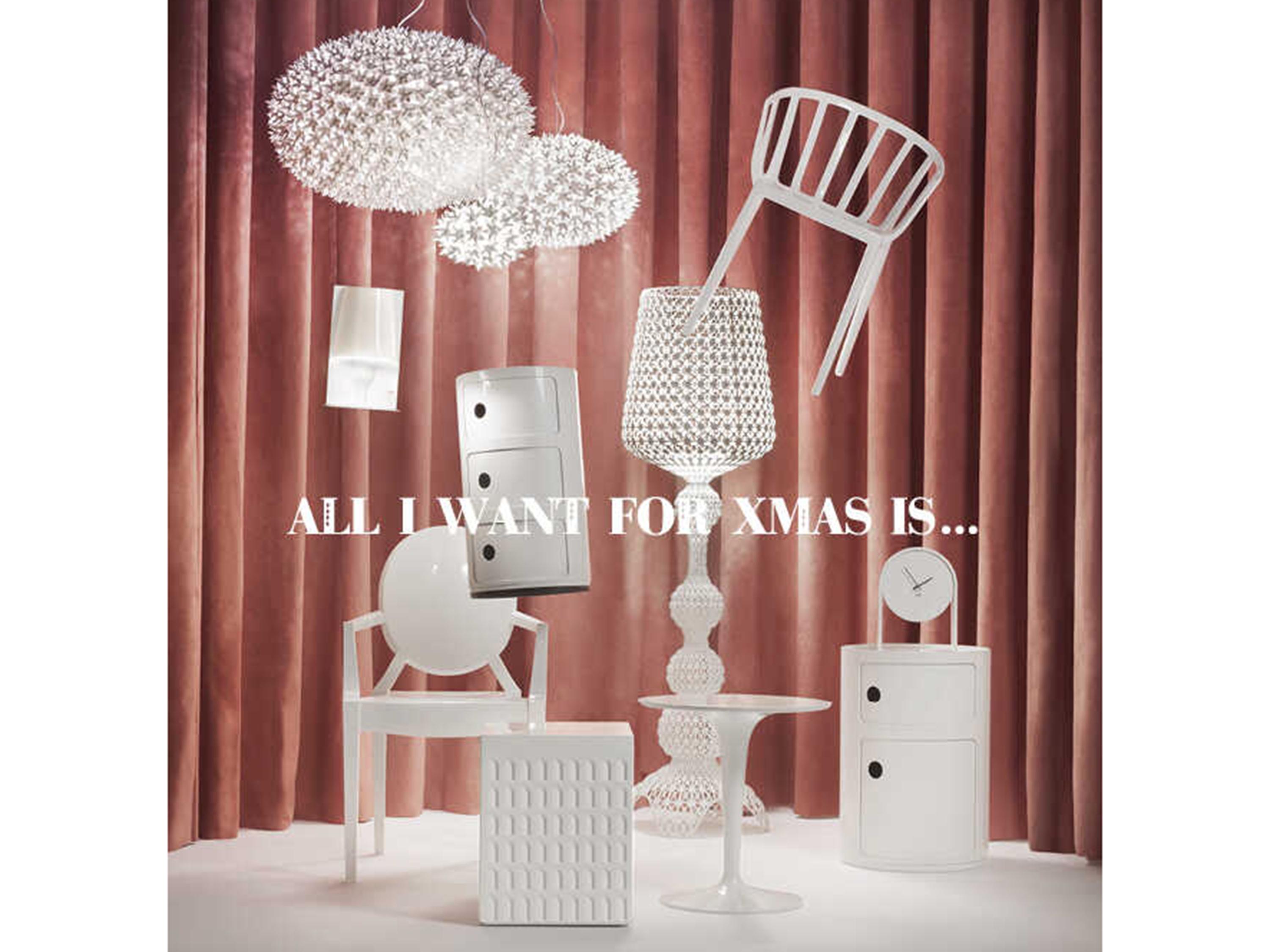 Kartell Eur White Accent Stool