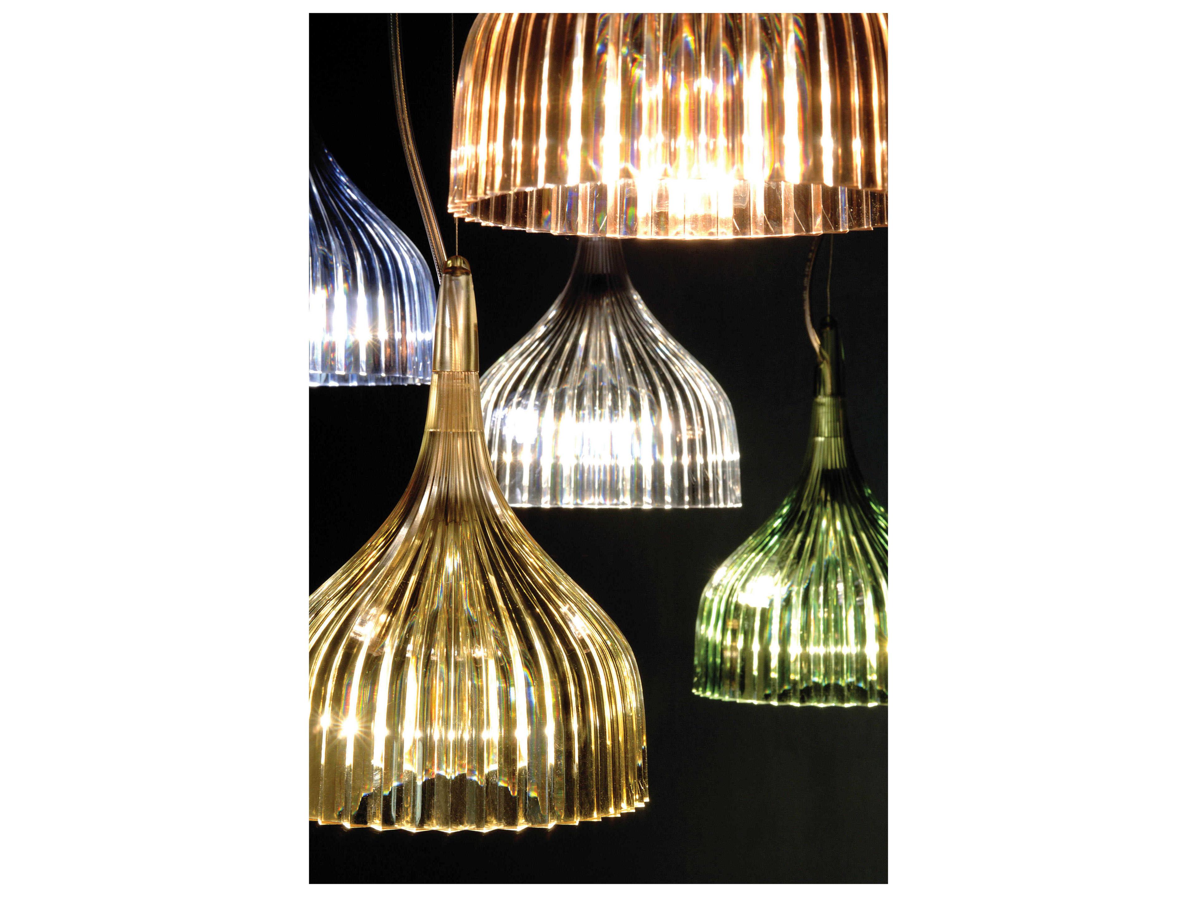Kartell E Lamp Crystal Clear LED Bell Mini Pendant