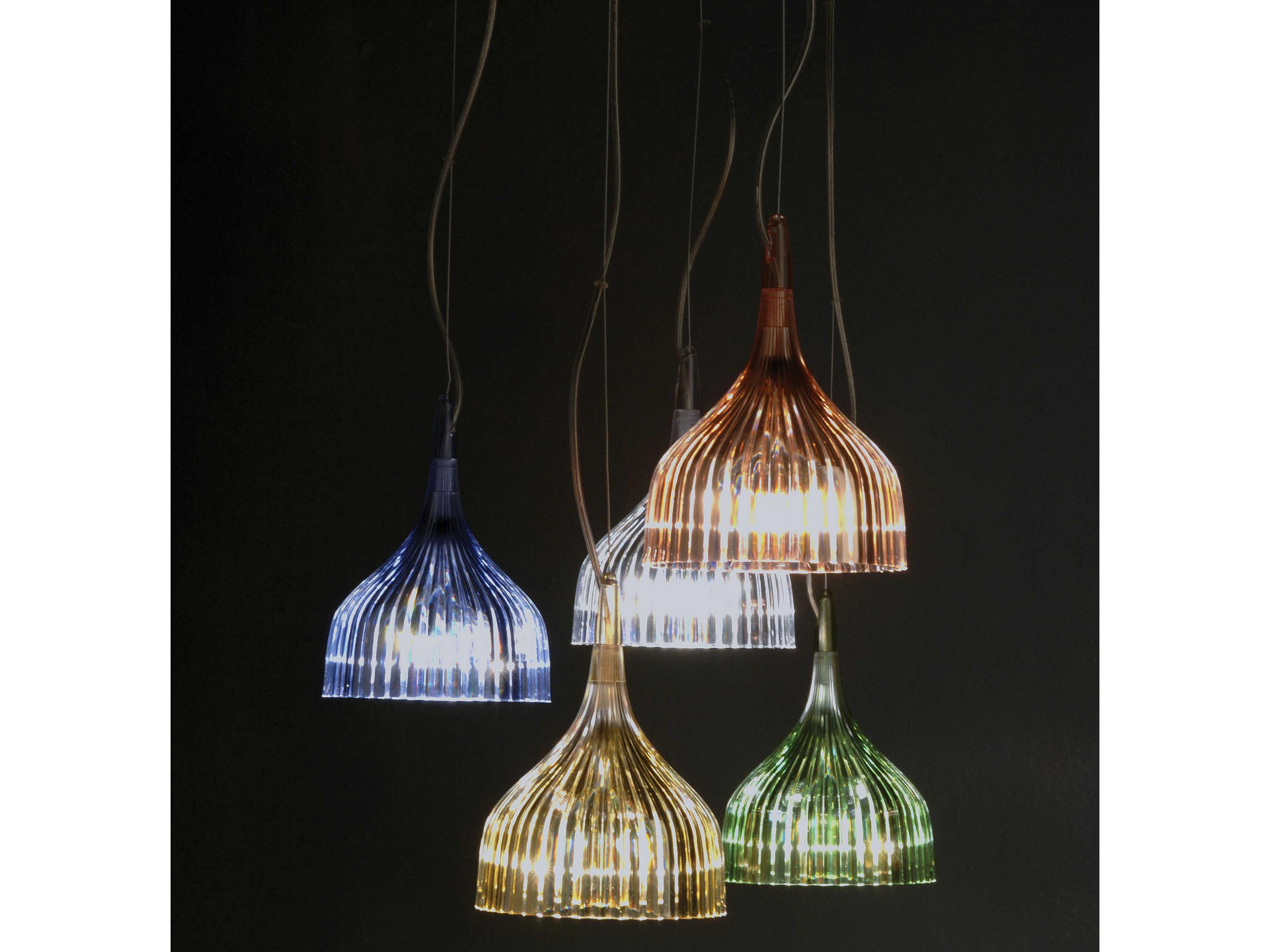 Kartell E Lamp Crystal Clear LED Bell Mini Pendant