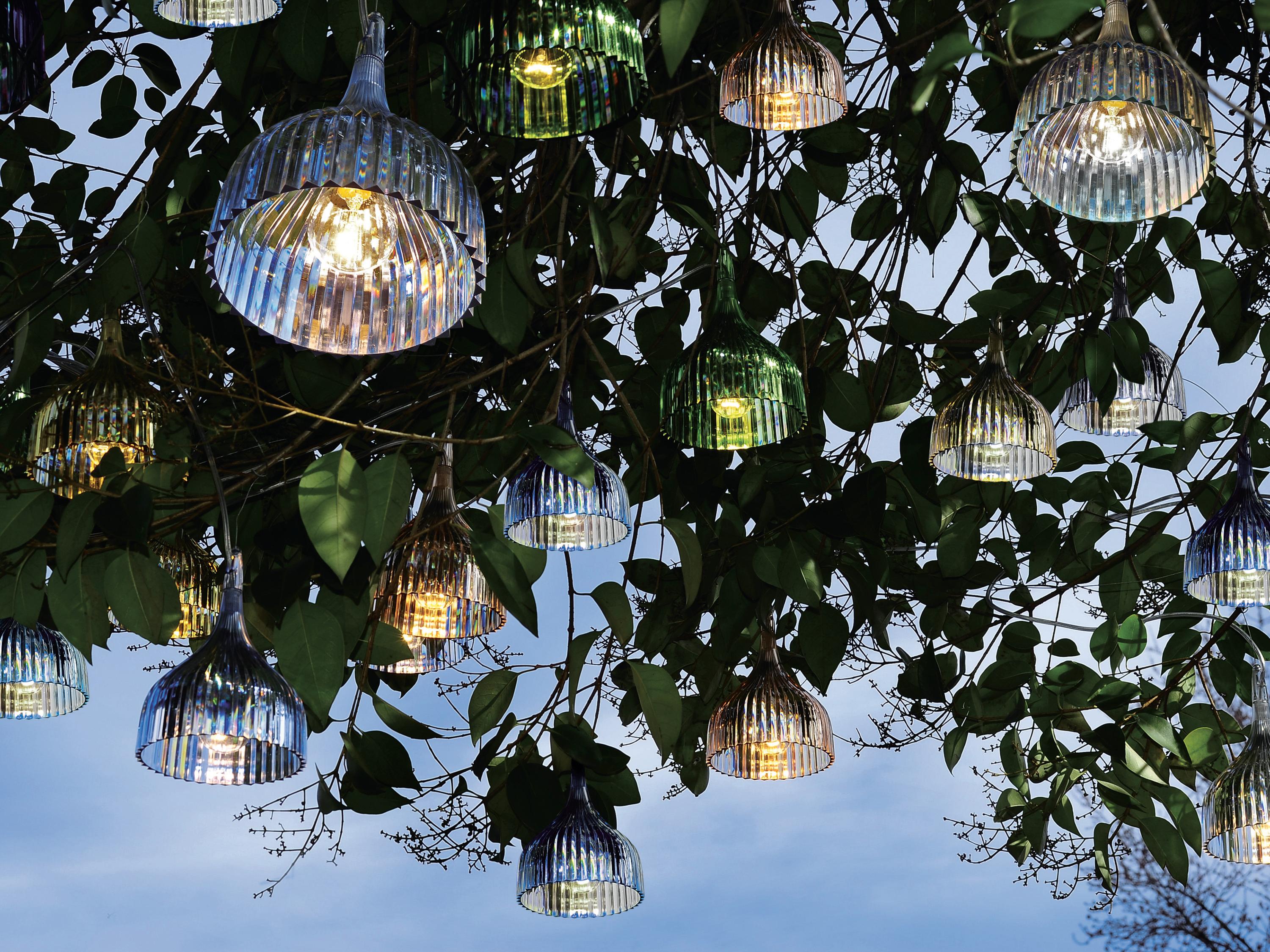 Kartell E Lamp Light Blue LED Bell Mini Pendant