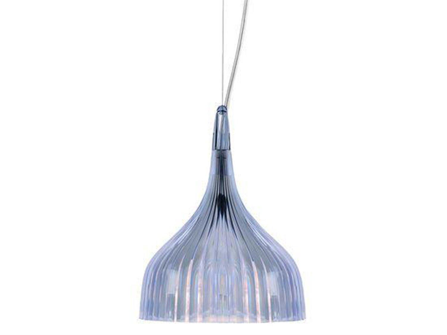 Kartell E Lamp Light Blue LED Bell Mini Pendant