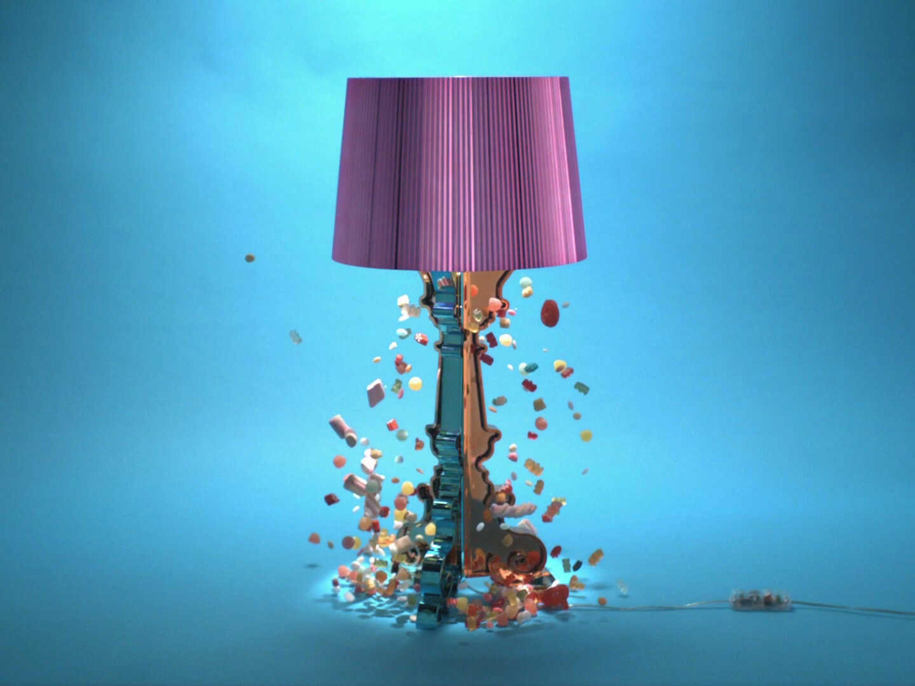 Kartell Bourgie Multied Fuchsia Blue LED Buffet Lamp