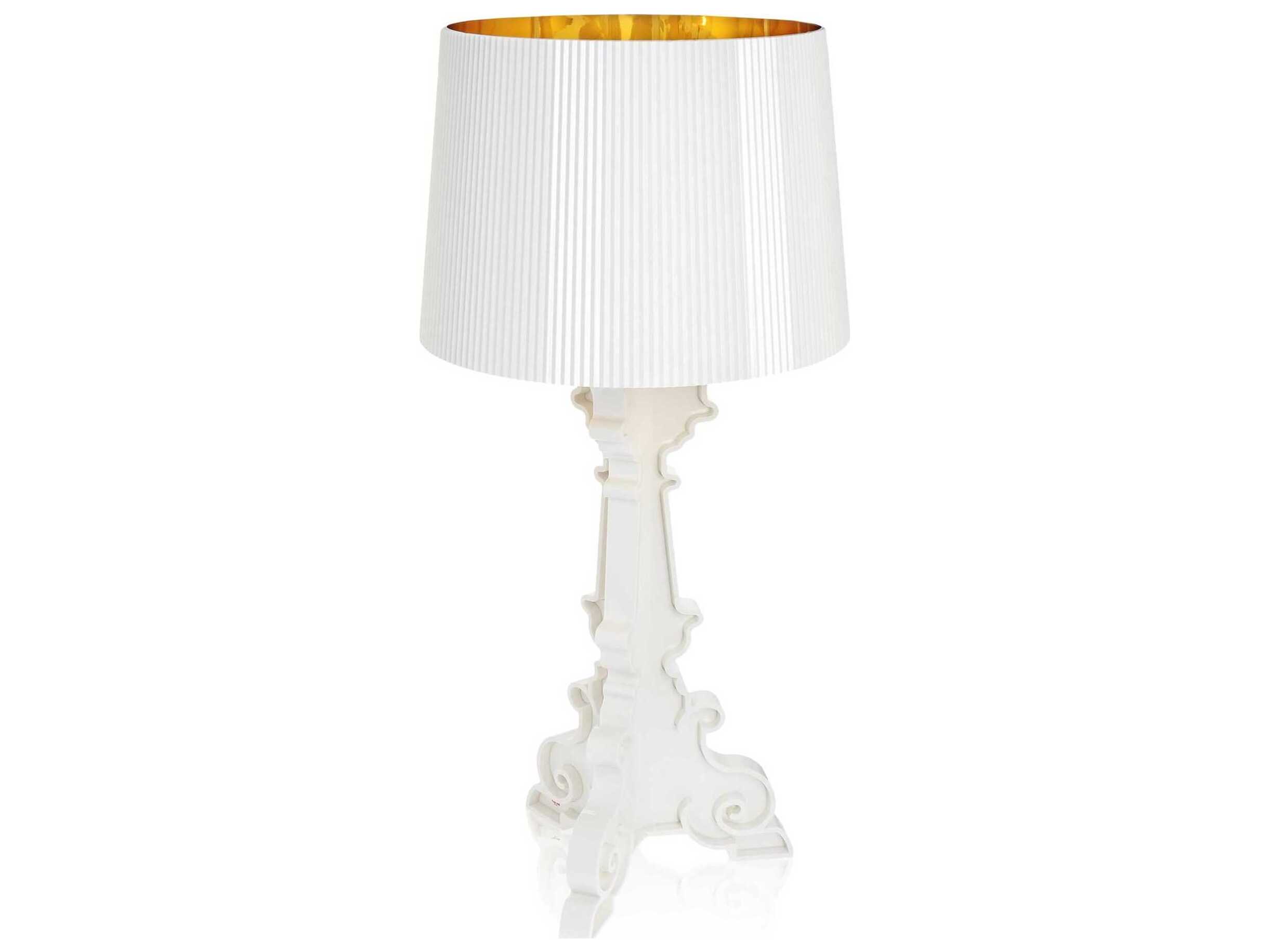 Kartell Bourgie White Exterior And Golden Interior LED Buffet Lamp