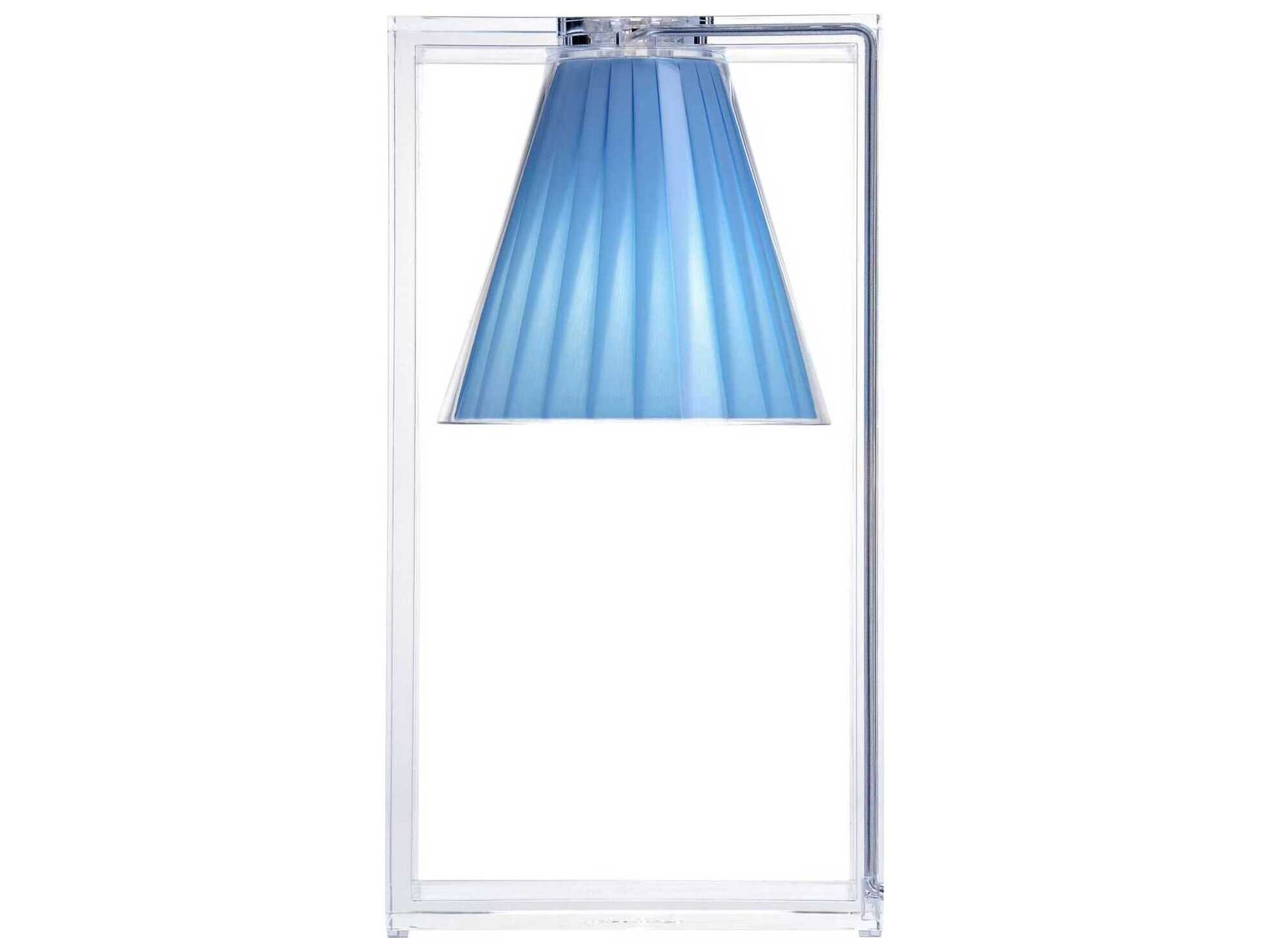 Kartell Light-air Crystal And Light Blue Diffuser Clear LED Table Lamp