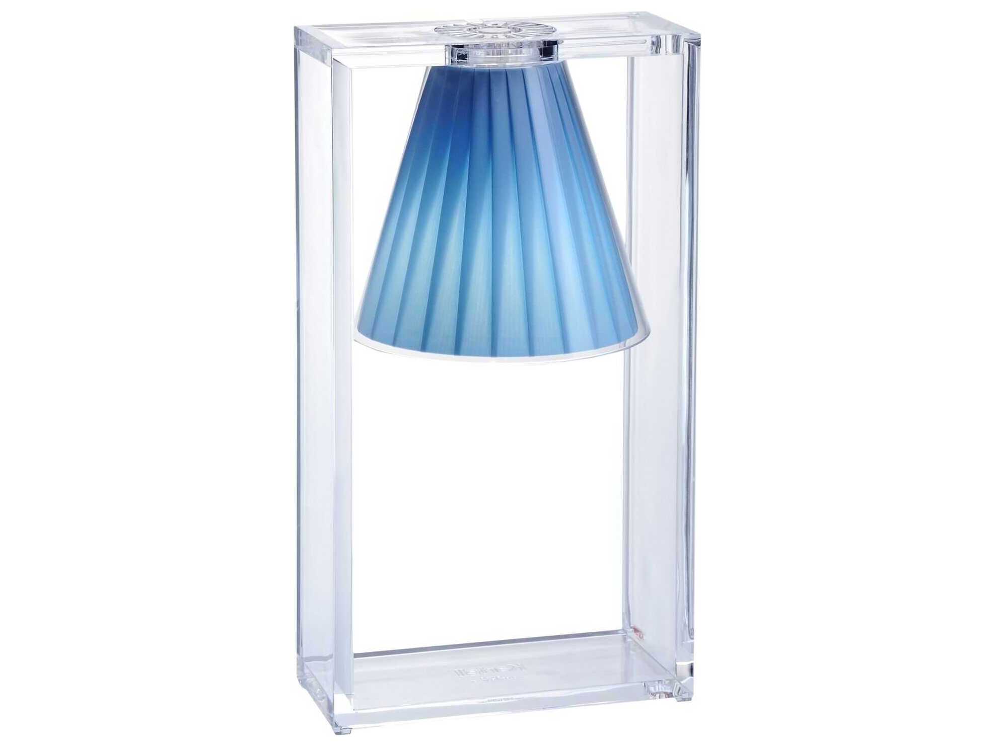 Kartell Light-air Crystal And Light Blue Diffuser Clear LED Table Lamp