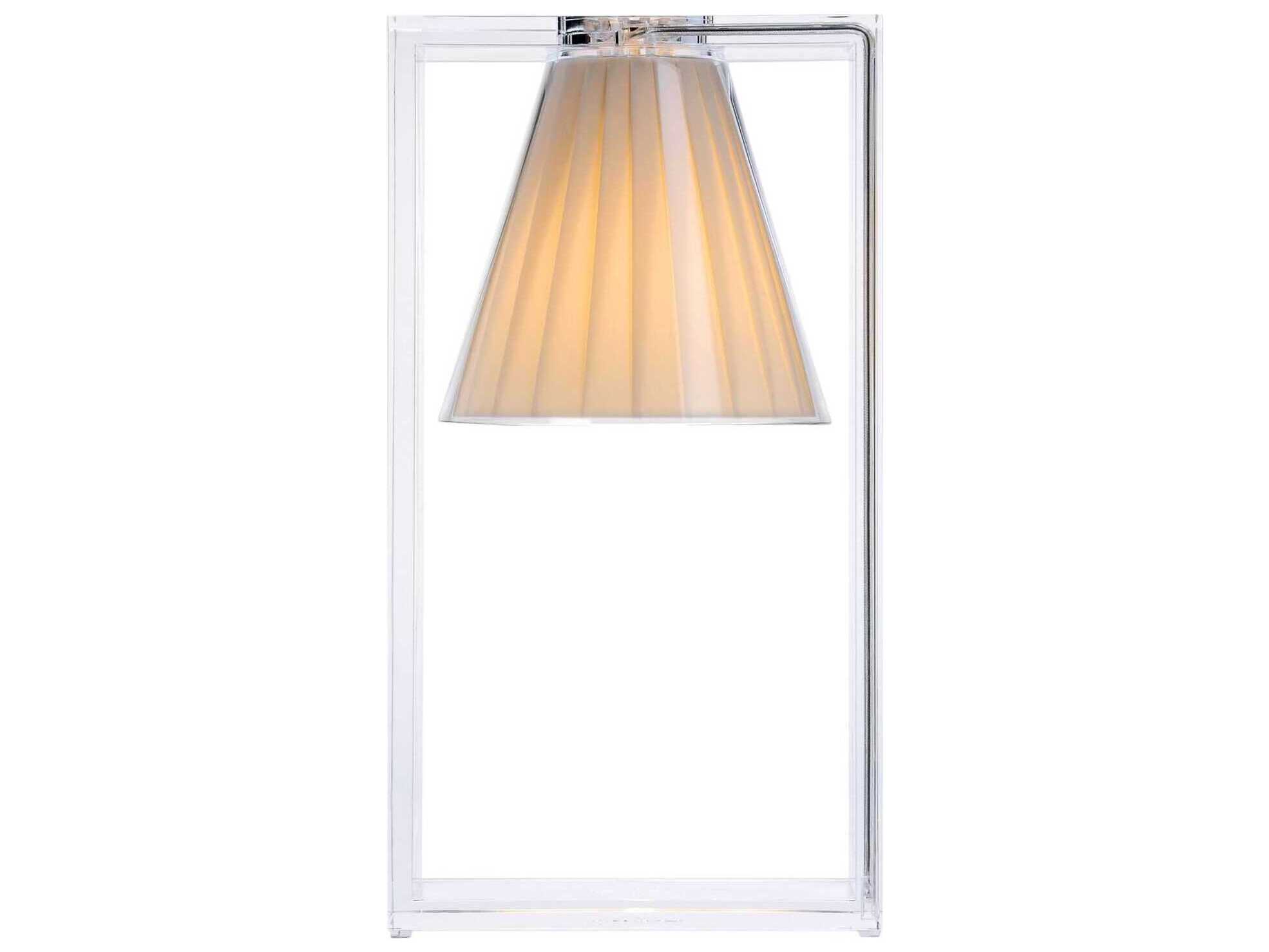 Kartell Light-air Crystal And Beige Diffuser Clear LED Table Lamp