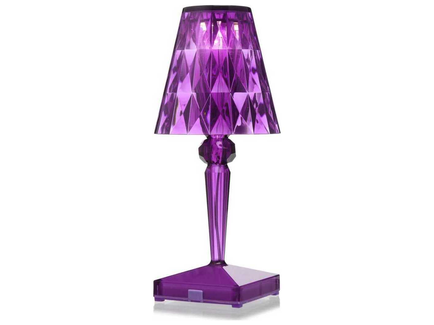 Kartell Battery Plum Purple LED Table Lamp