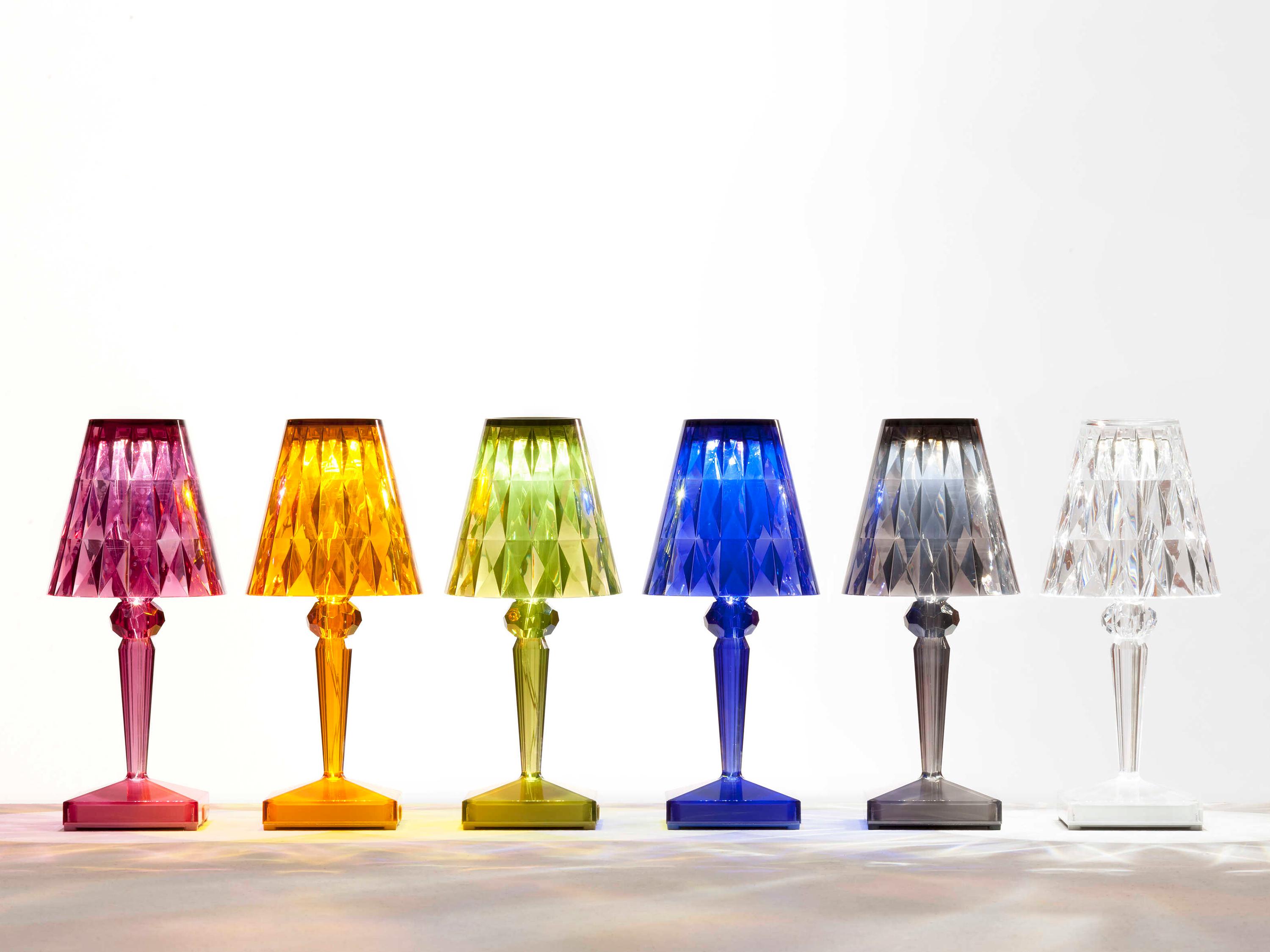 Kartell Battery Plum Purple LED Table Lamp