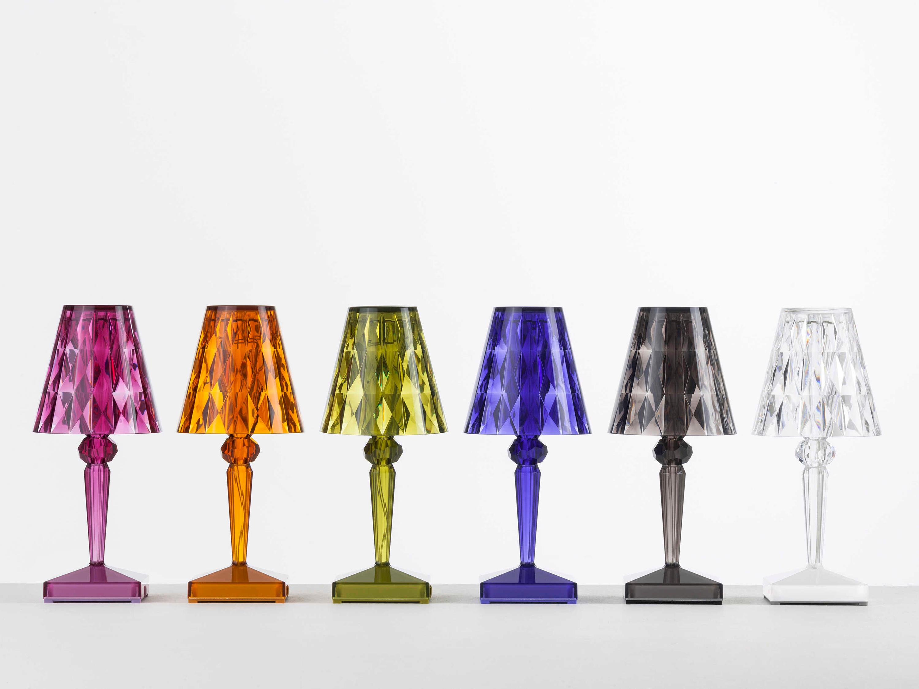 Kartell Battery Plum Purple LED Table Lamp