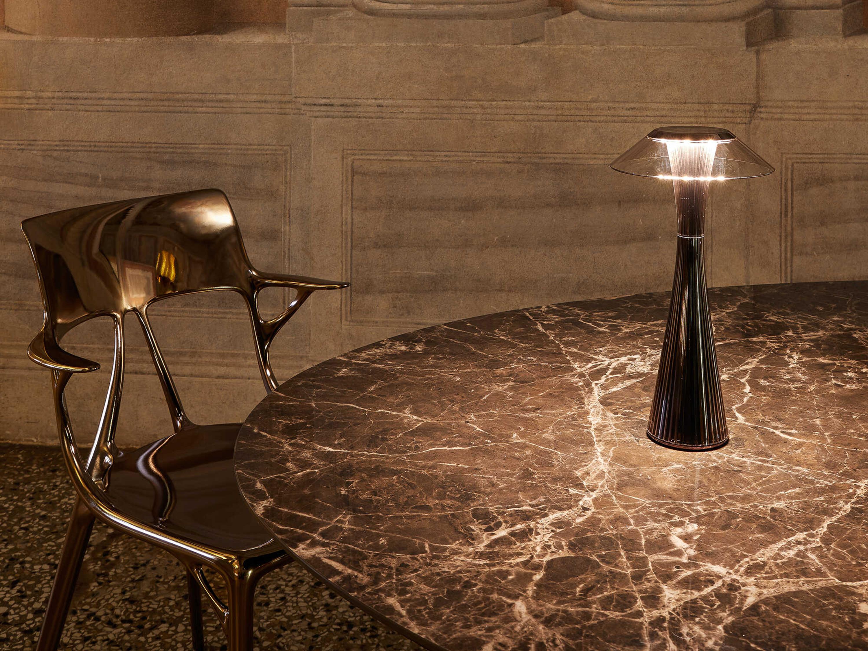 Kartell Space Titanium Silver LED Table Lamp