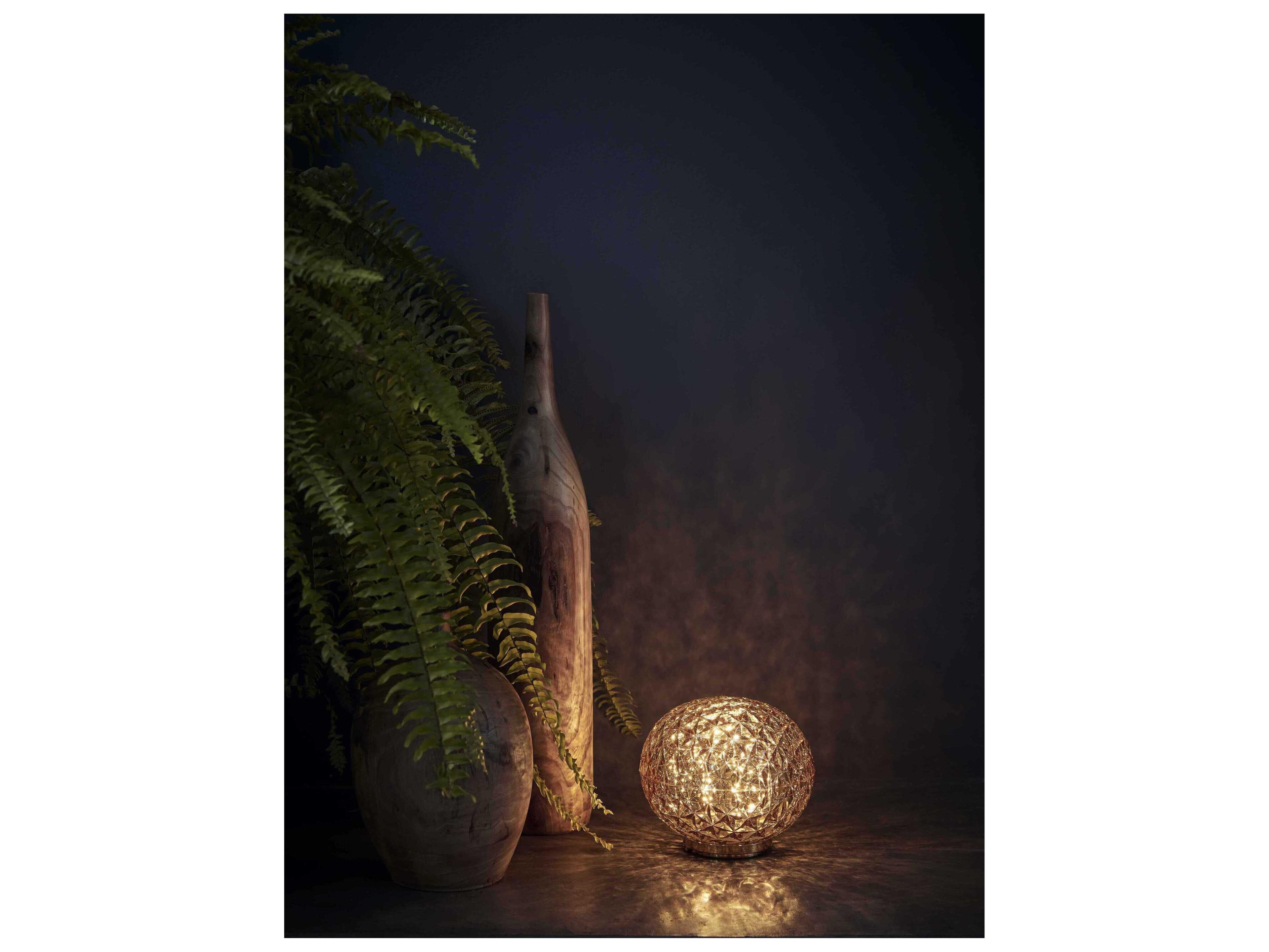 Kartell Mini Planet Portable Smoke Black LED Table Lamp