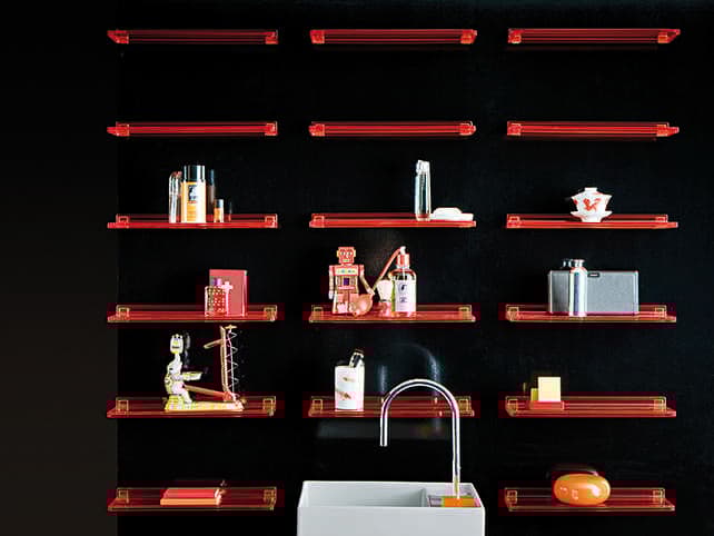 Kartell Shelfish Transparent Tangerine Wall Shelf