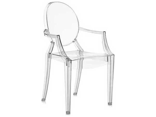 Kartell Lou Lou Ghost Child's Size Stackable Armchair in Crystal
