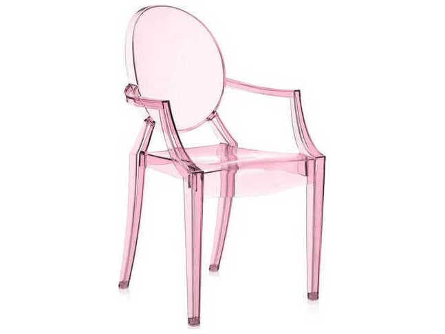 Kartell Lou Lou Ghost Child's Size Stackable Armchair in Pink