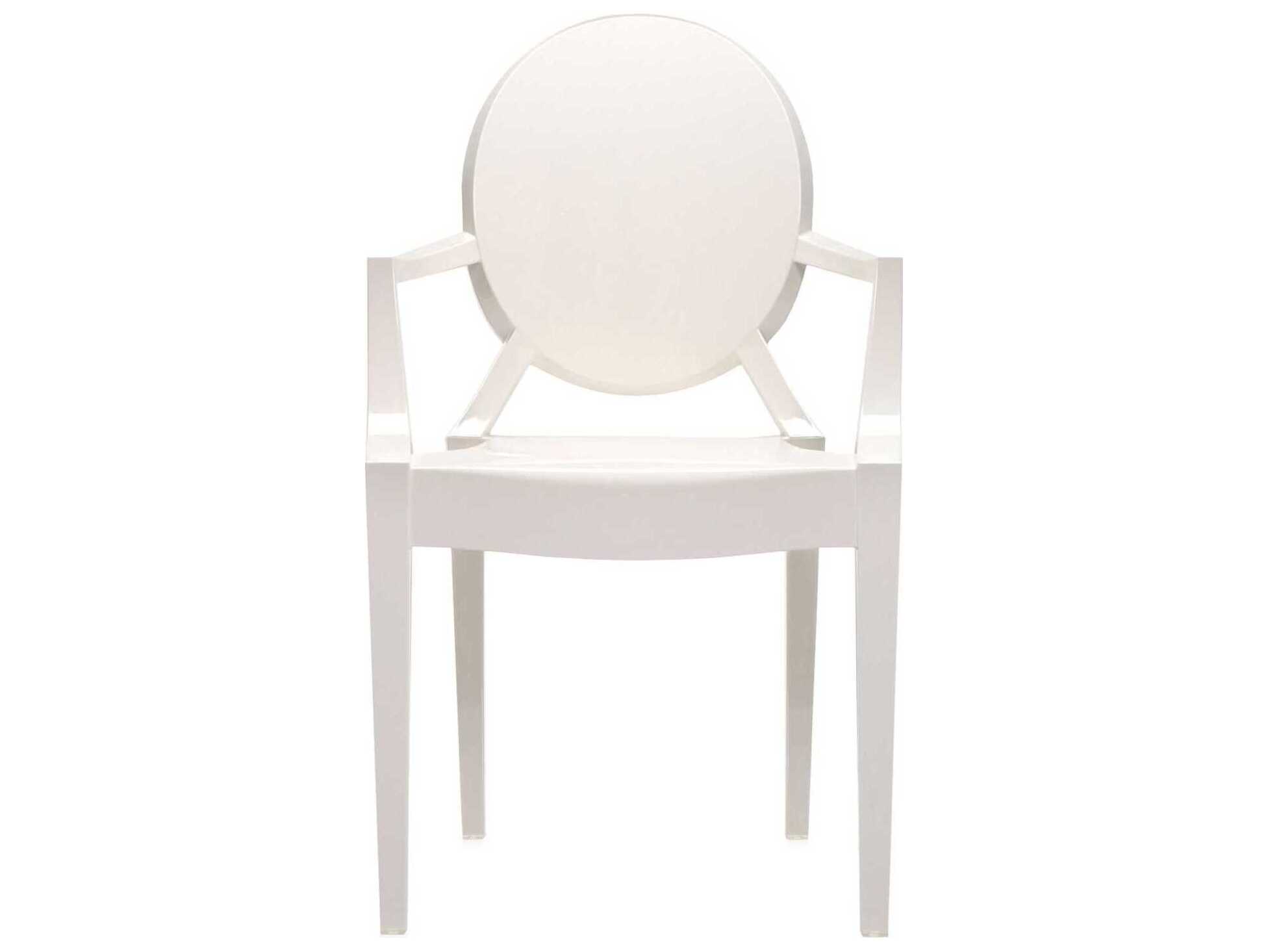 Kartell Louis Ghost White Arm Dining Chair  (Sold in 2)