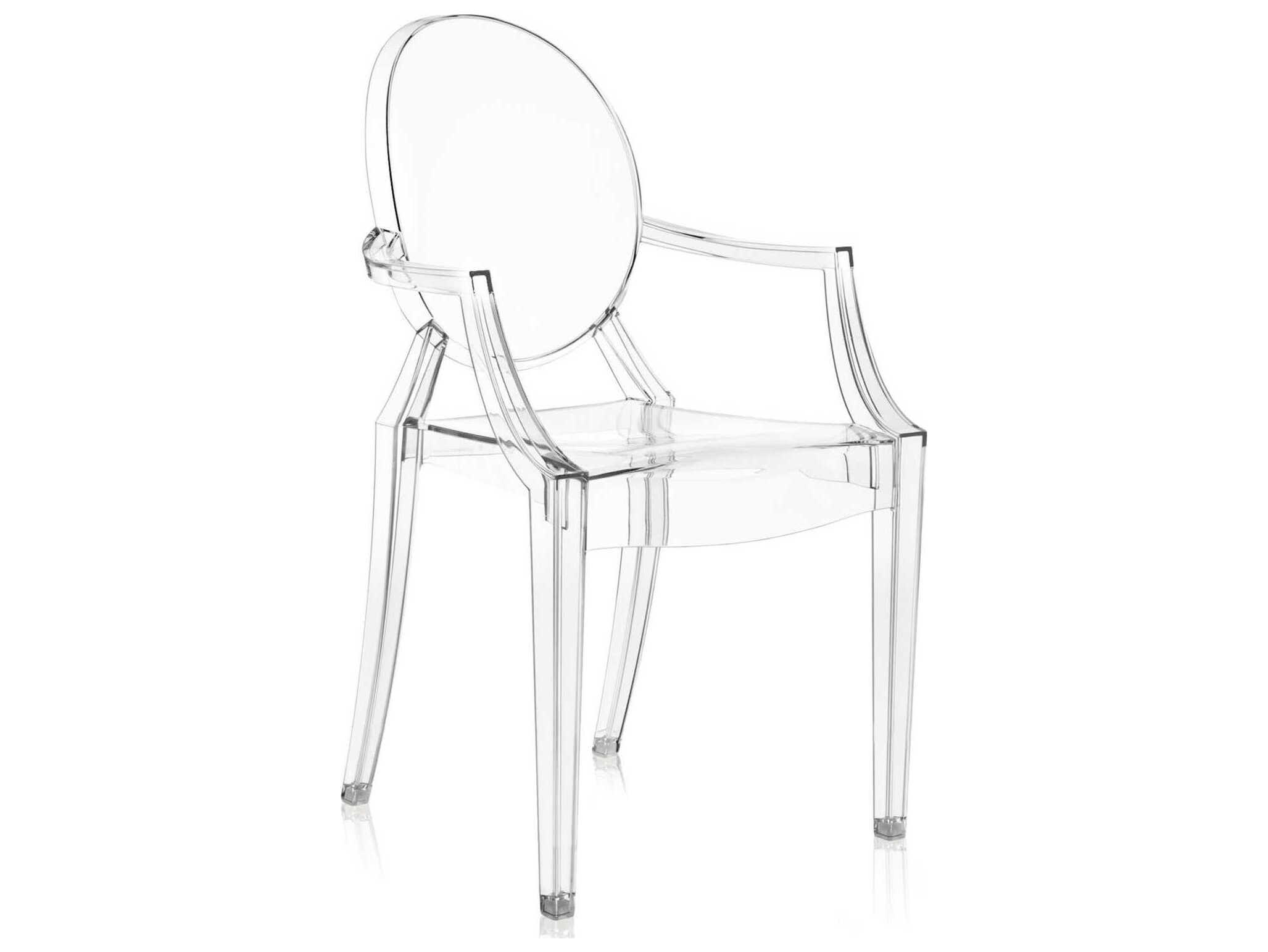Kartell Louis Ghost Stackable Armchair in Crystal  (Sold in 4)
