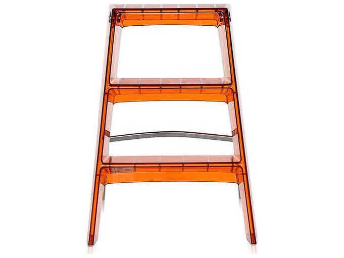 Kartell Upper 18.13" Step Stool in Orange Red