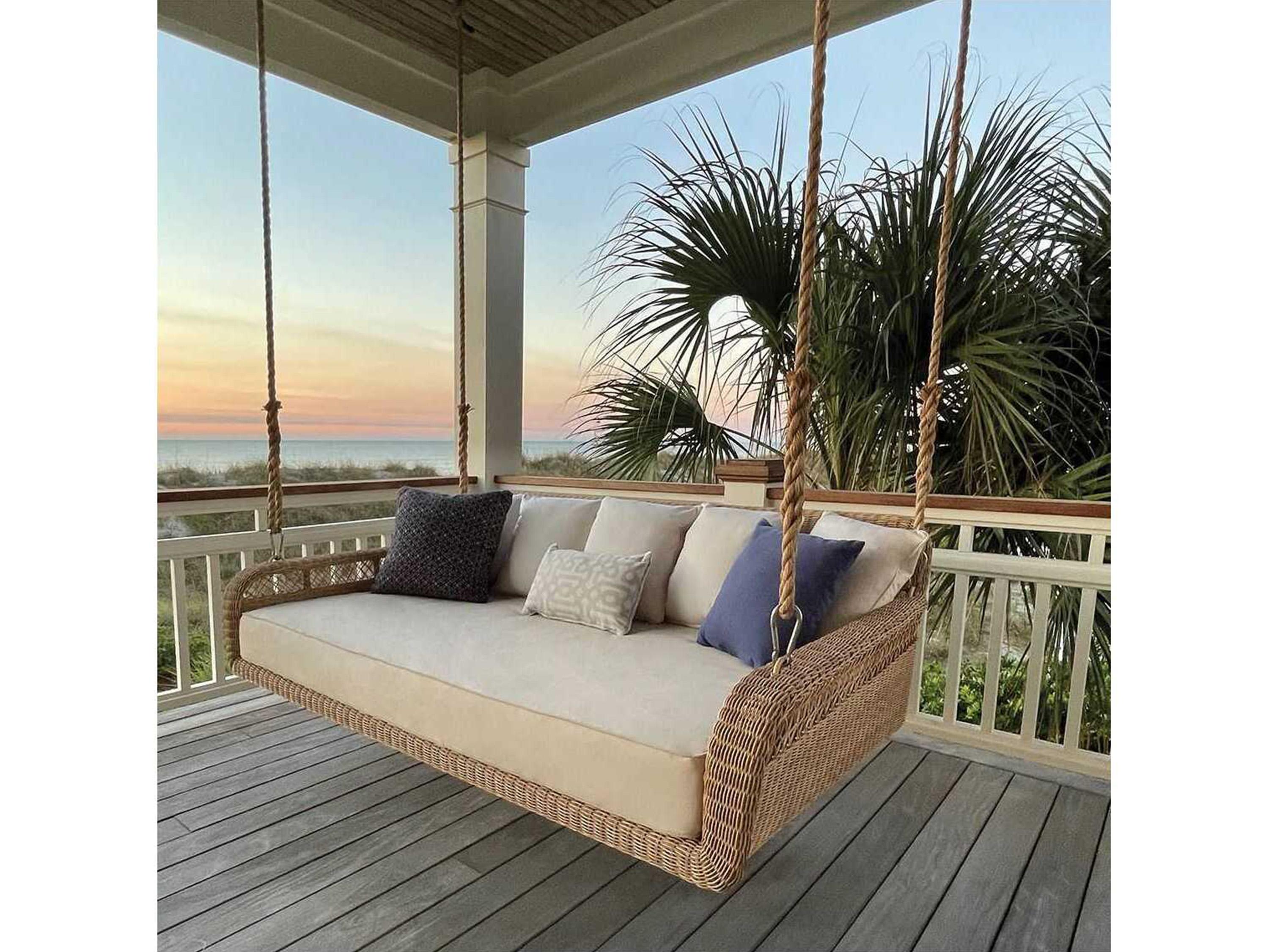 Kingsley Bate Special Order Amelia Wicker Cushion Hanging Daybed