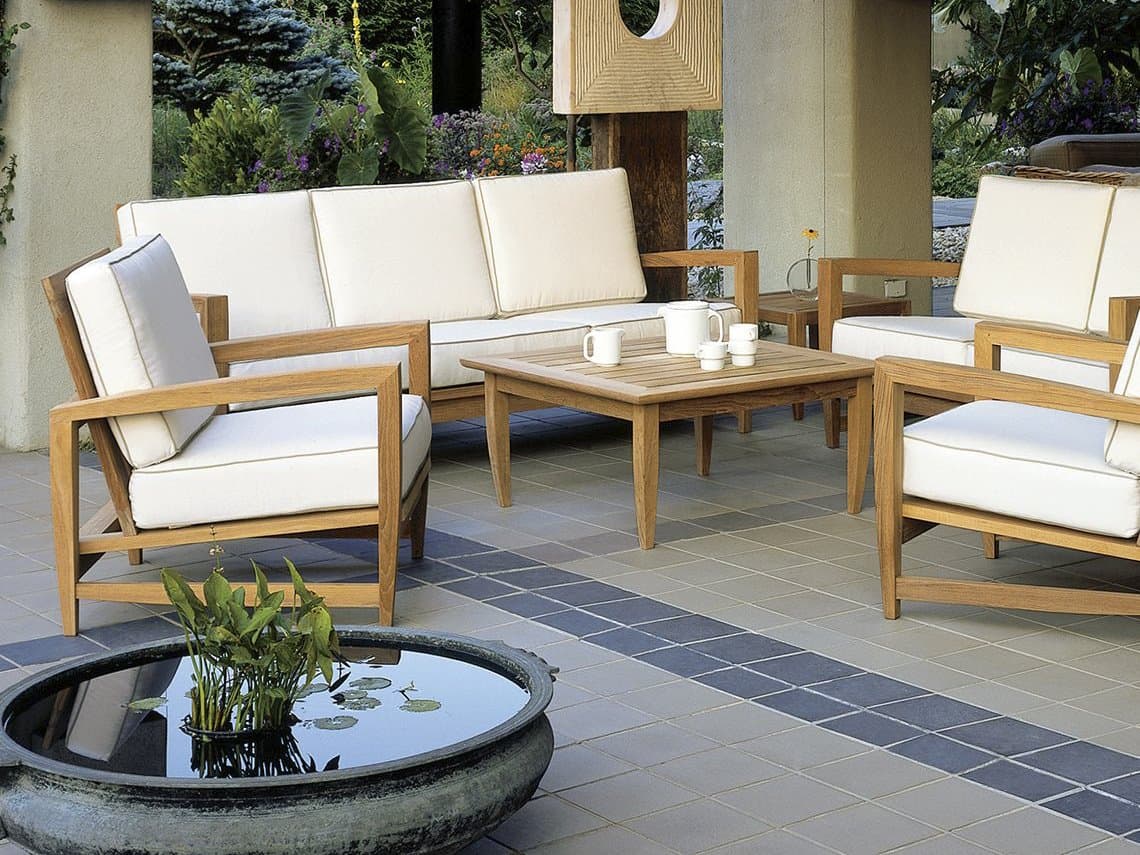 Kingsley Bate Amalfi Teak Cushion Lounge Set