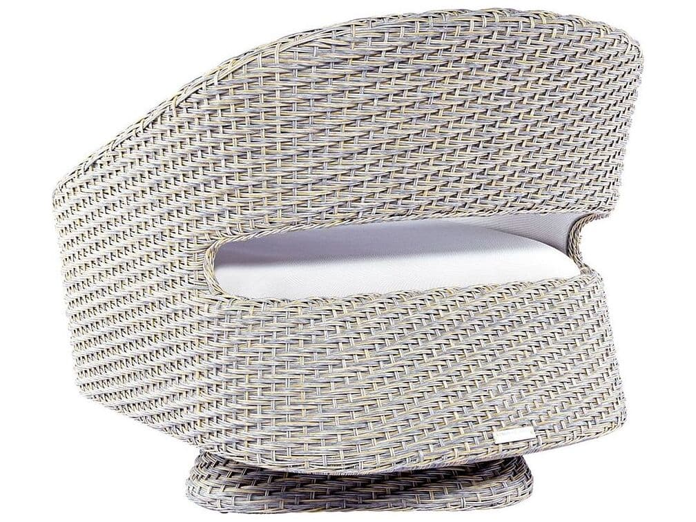 Kingsley Bate Biscayne Wicker Sling Swivel Rocker Lounge Chair with Open Backrest