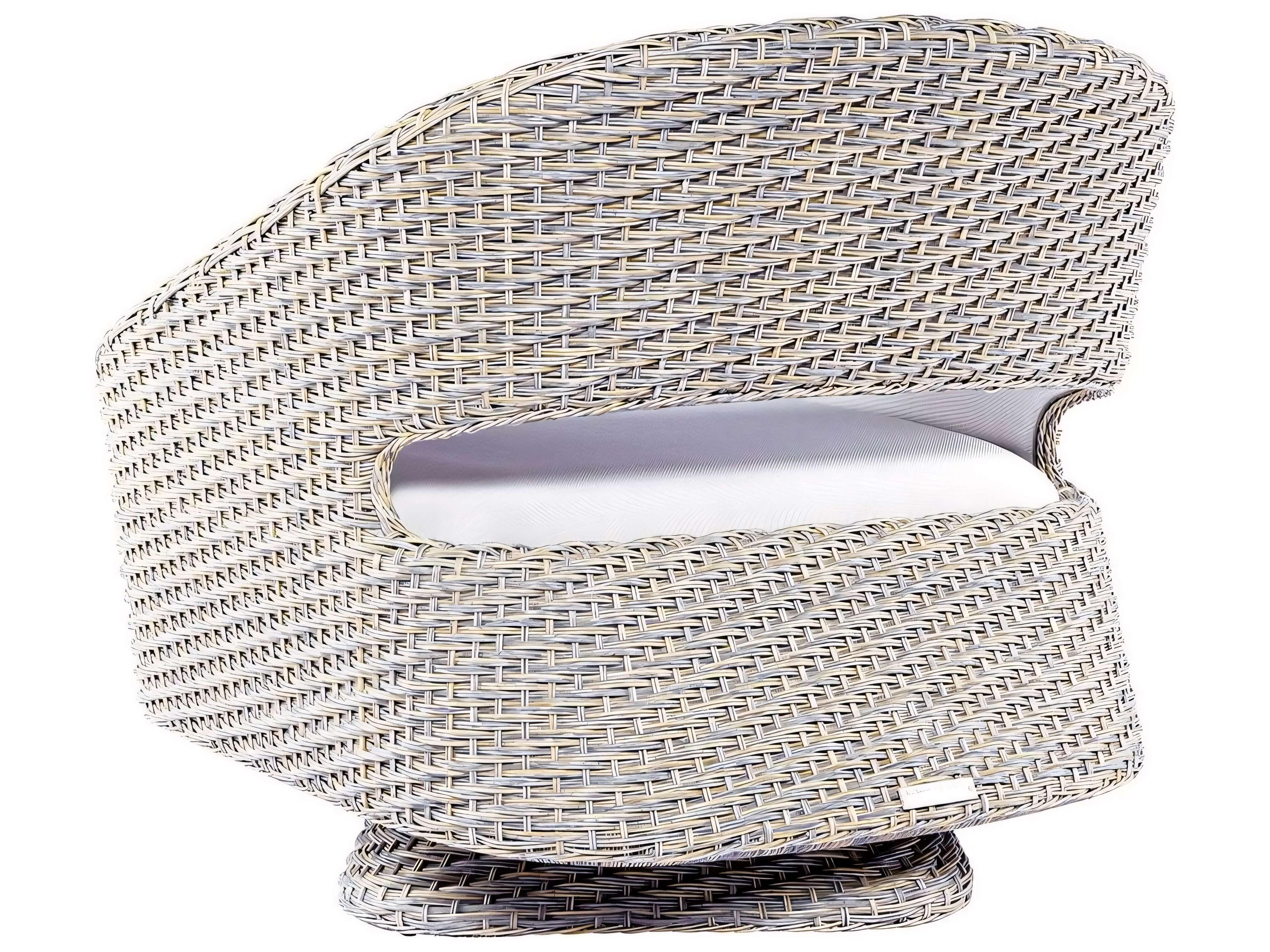 Kingsley Bate Biscayne Wicker Sling Swivel Rocker Lounge Chair with Open Backrest