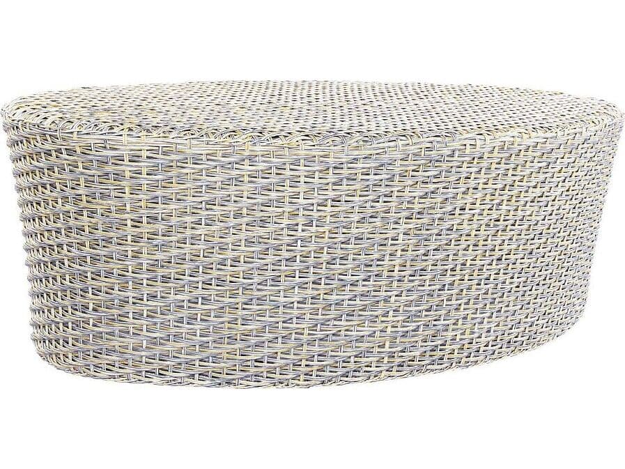 Kingsley Bate Biscayne Wicker 46" Oval Coffee Table