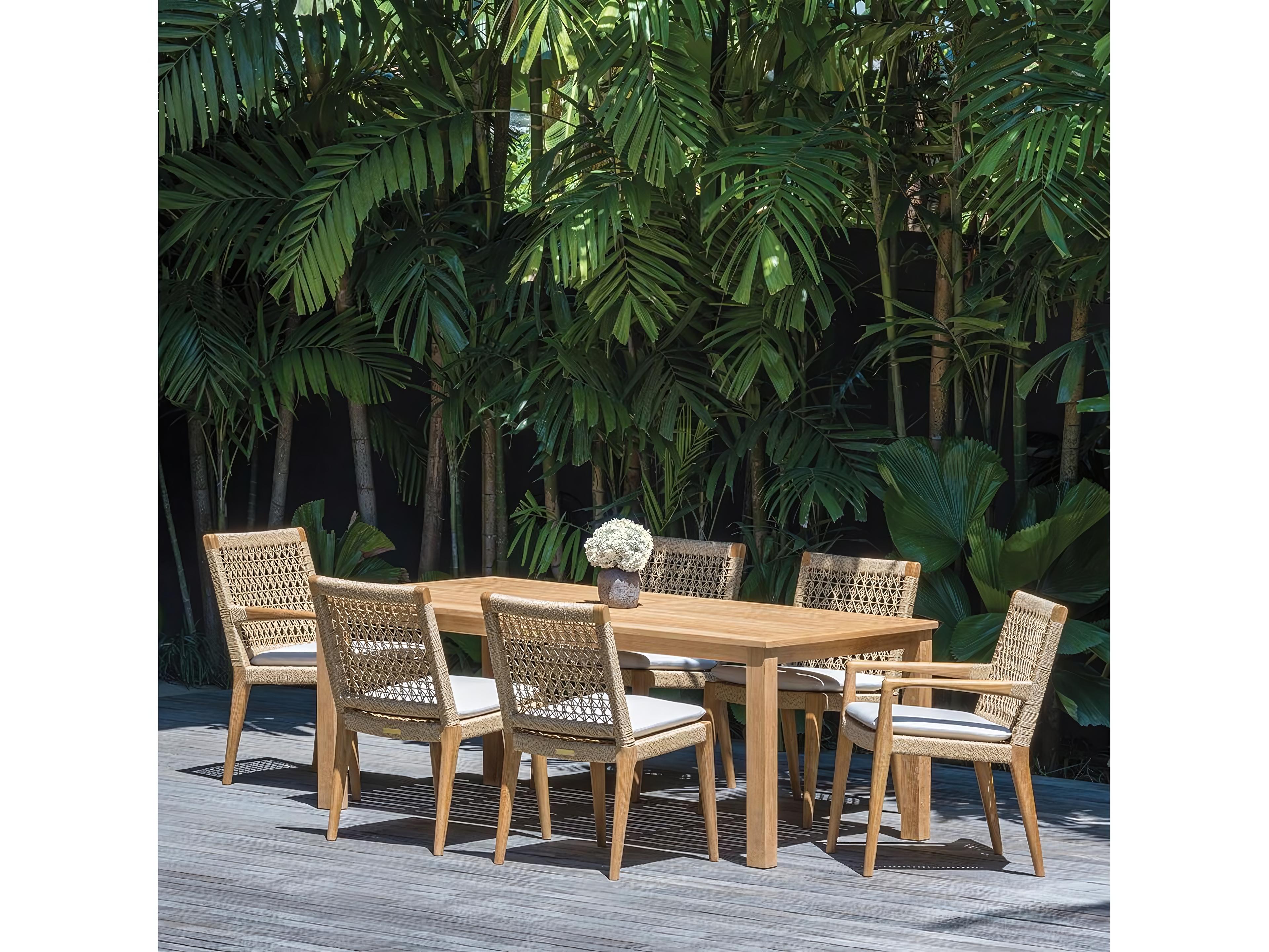 Kingsley Bate Special Order Barcelona Teak Cushion Dining Side Chair