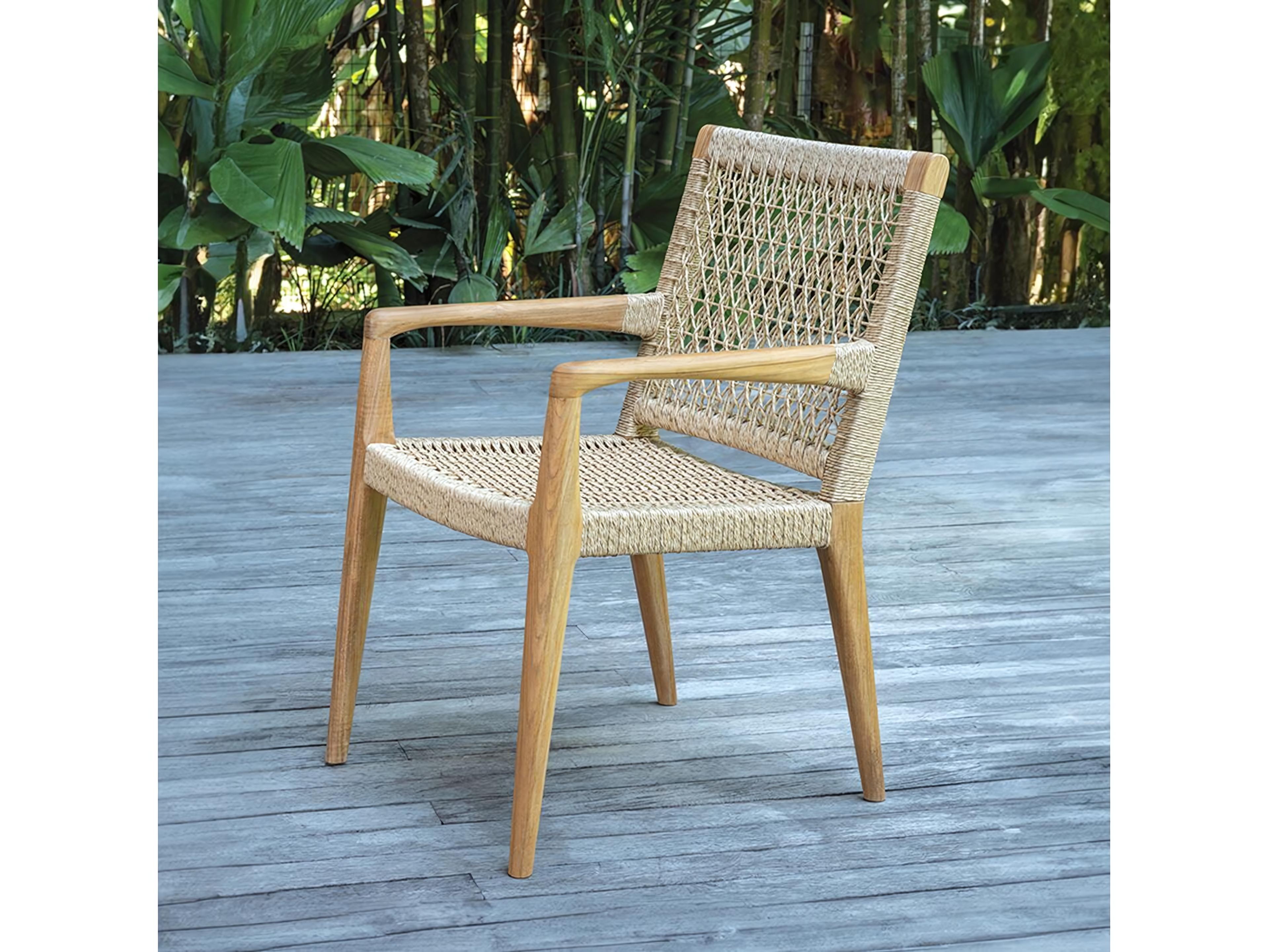 Kingsley Bate Special Order Barcelona Teak Cushion Dining Arm Chair