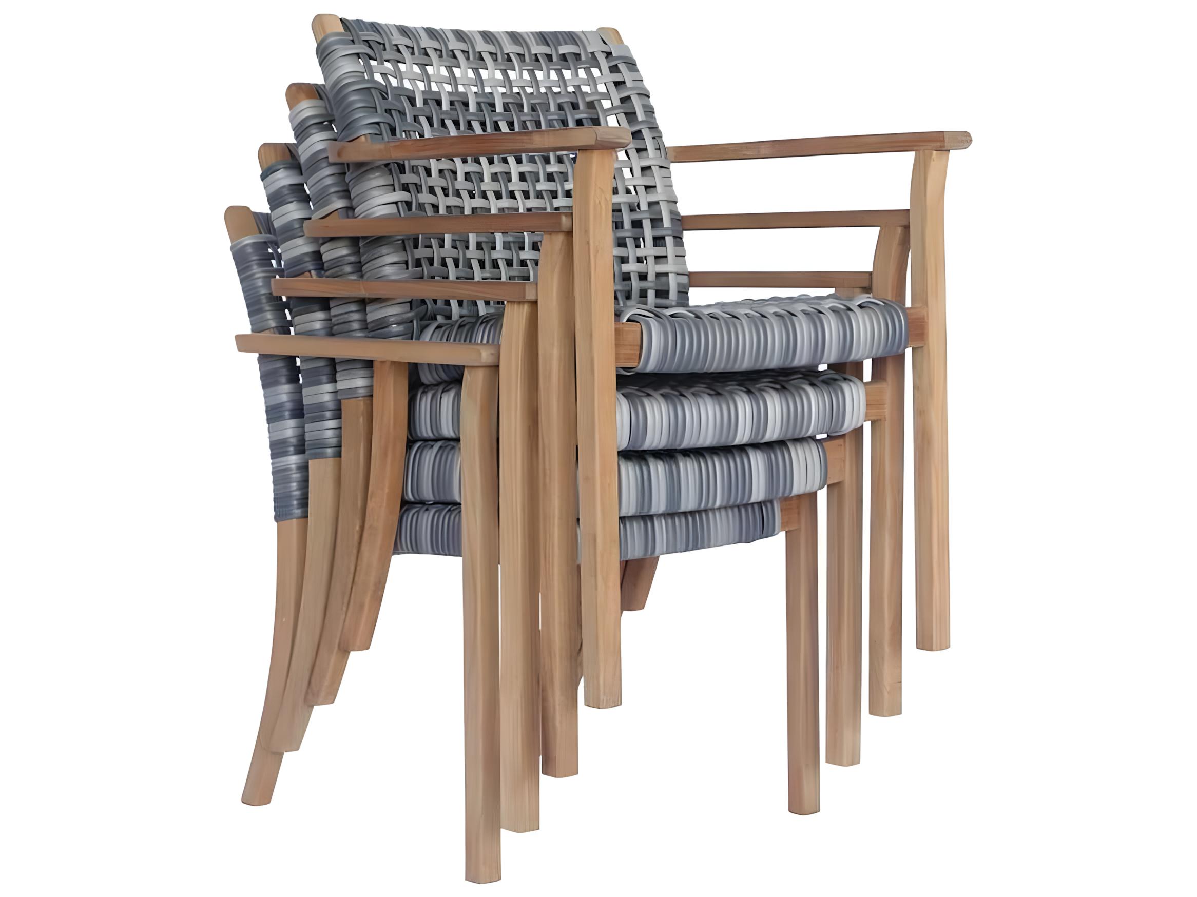 Kingsley Bate Catherine Teak Wicker Dining Arm Chair