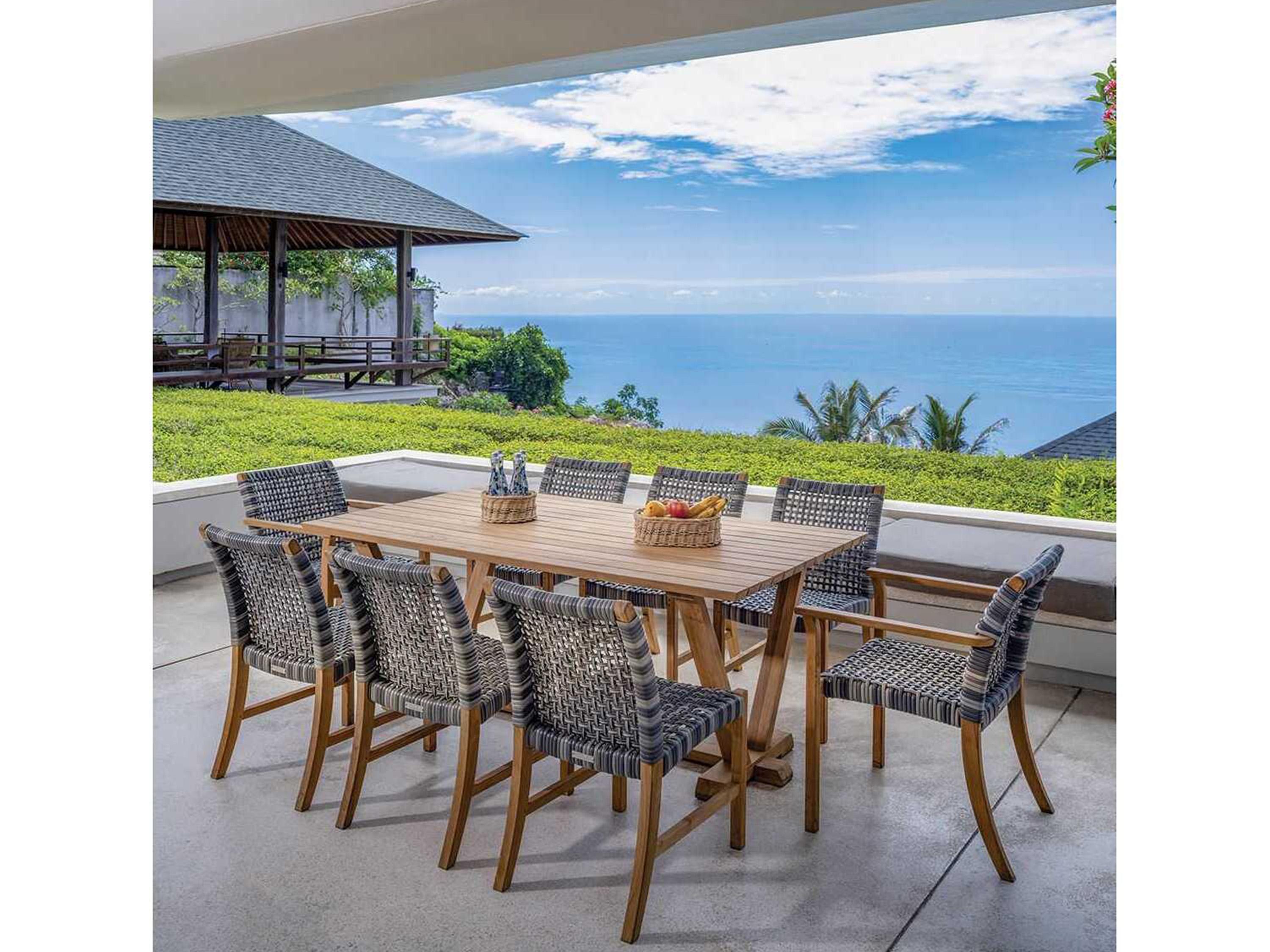 Kingsley Bate Catherine Teak Wicker Dining Arm Chair