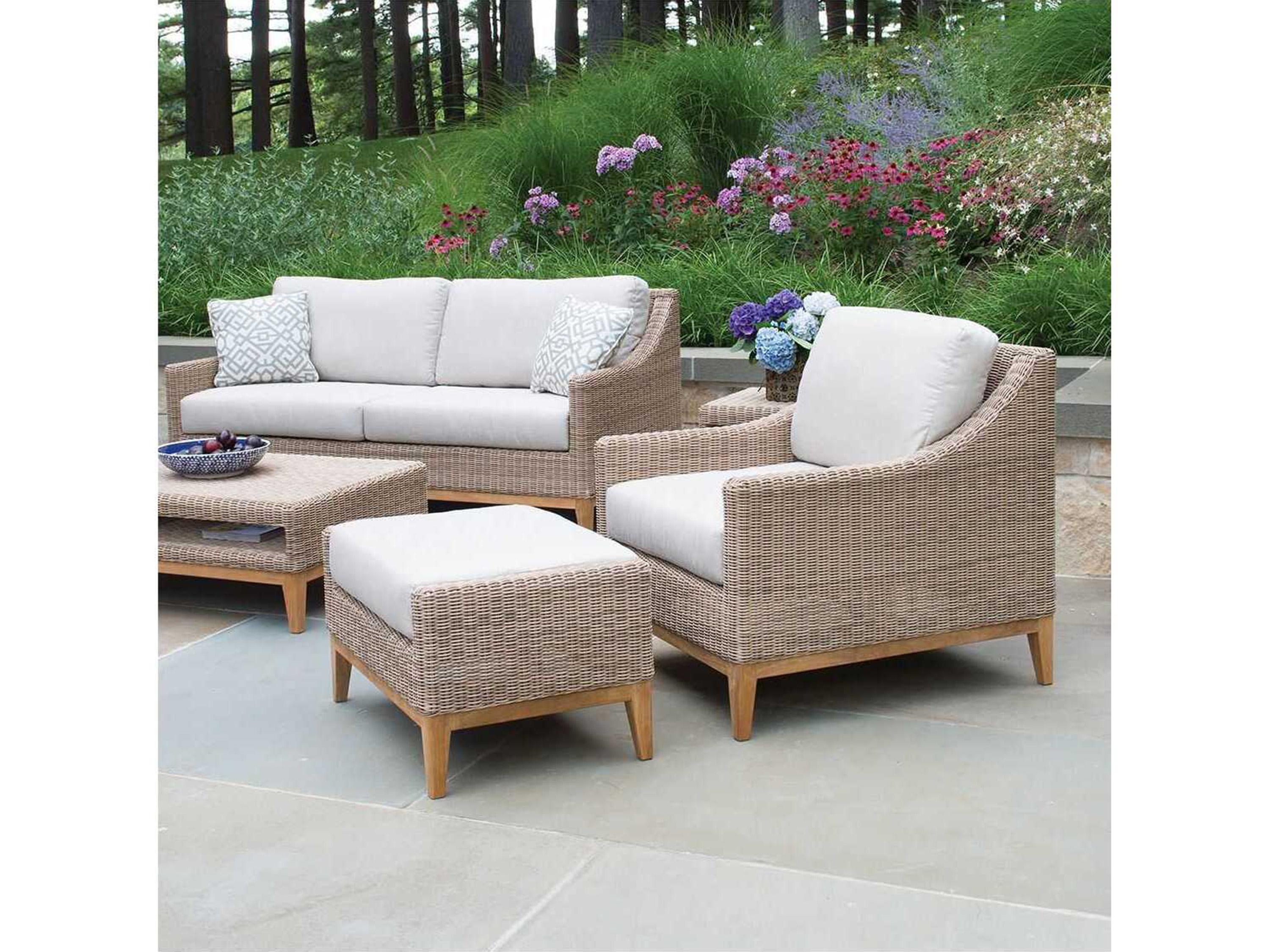 Kingsley Bate Frances Teak Cushion Ottoman